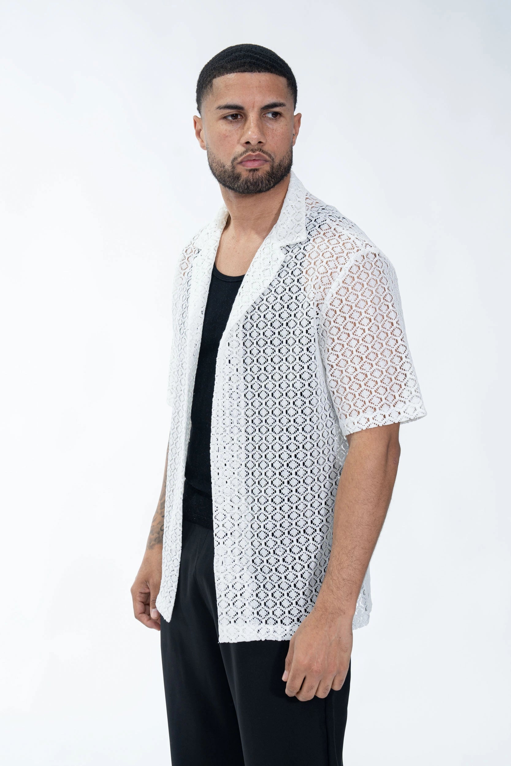 Chemise en dentelle texturé classique