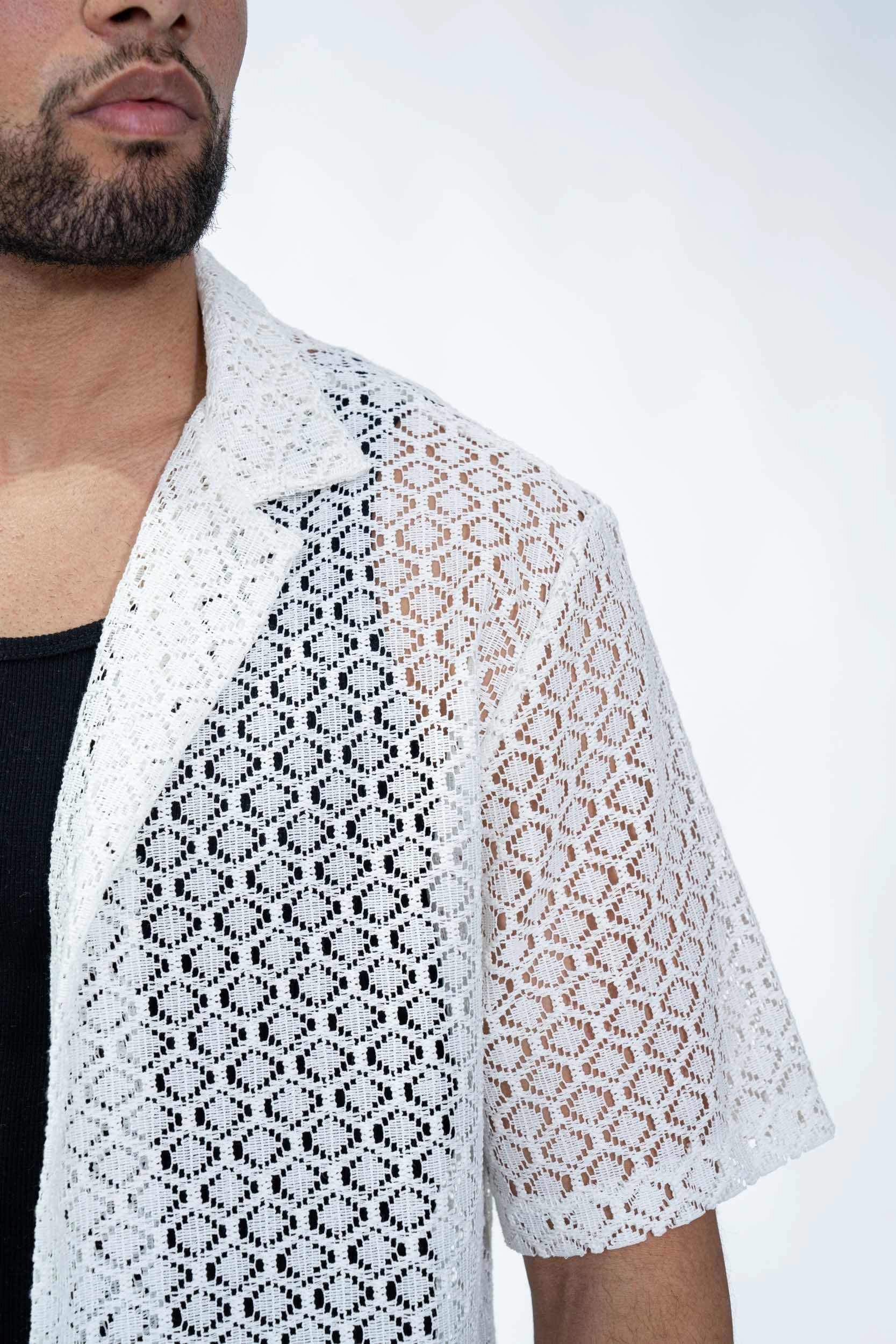 Chemise en dentelle texturé classique