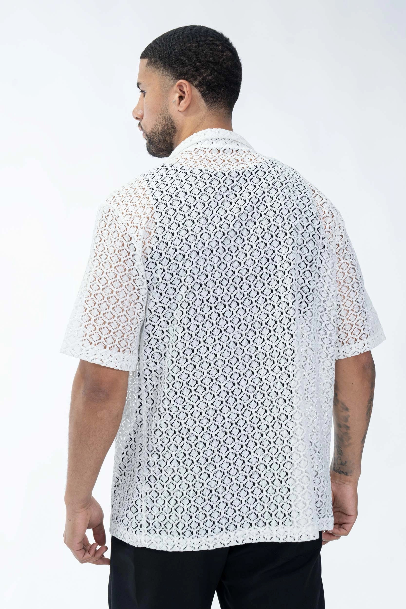 Chemise en dentelle texturé classique