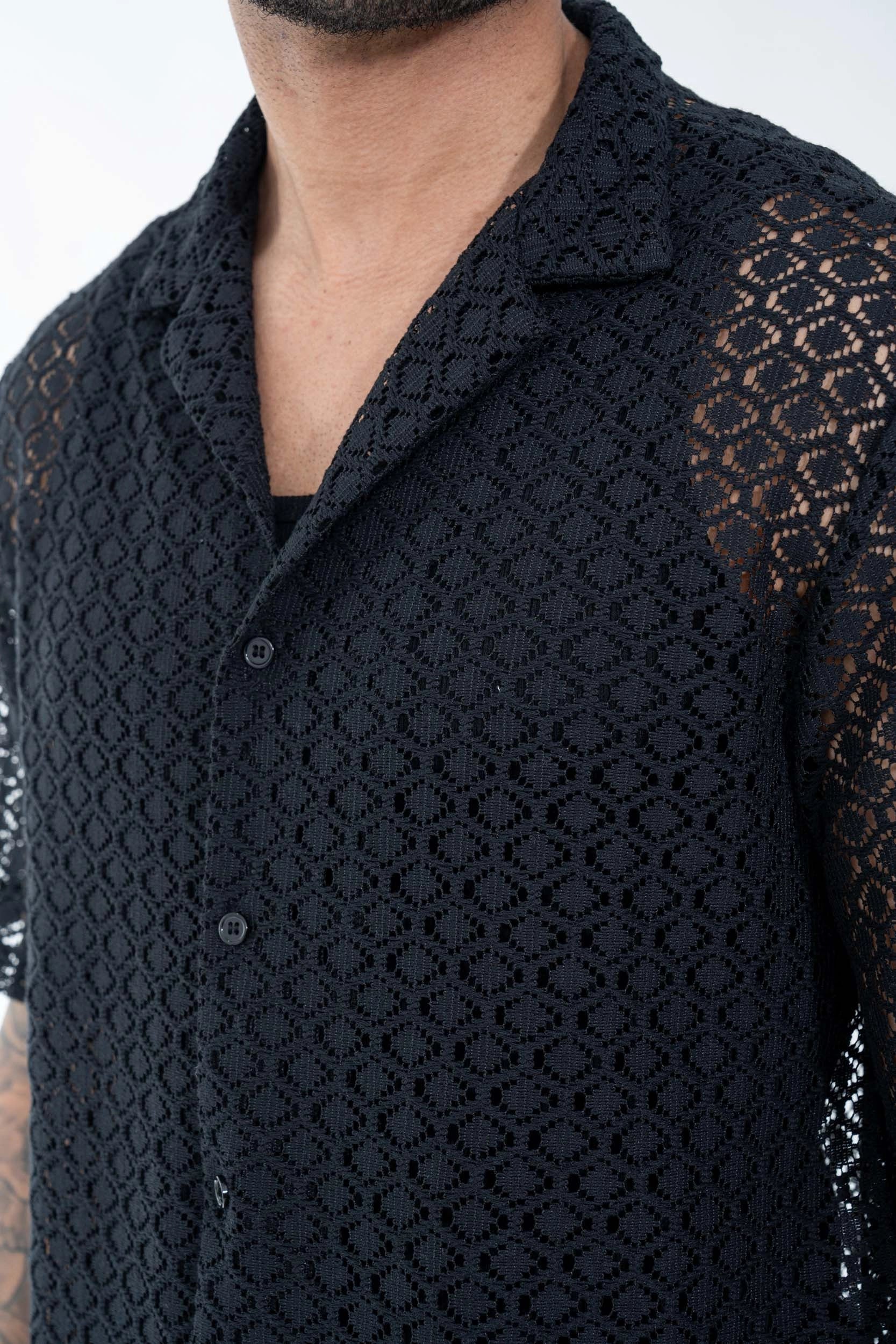 Chemise en dentelle texturé classique