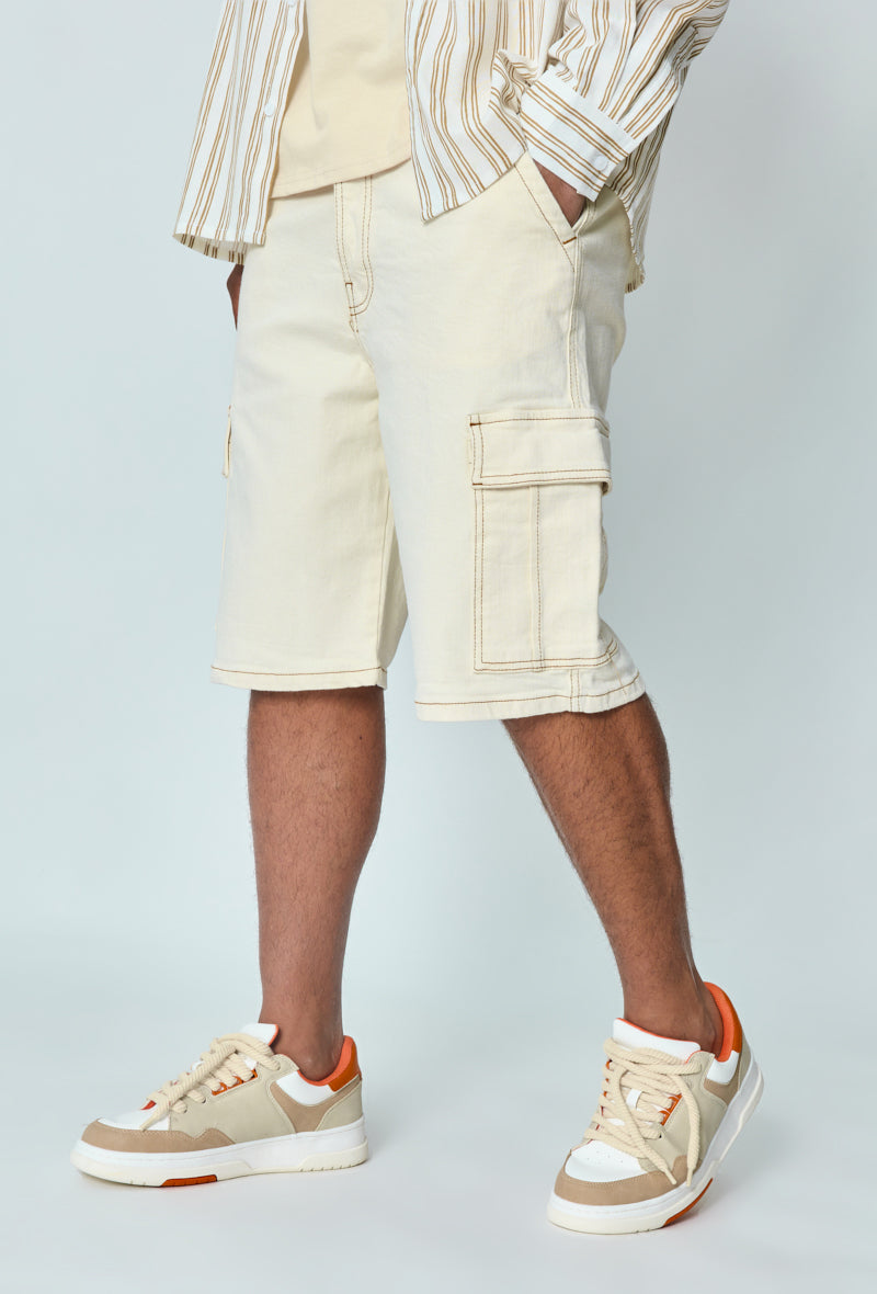 Short en jean oversize cargo