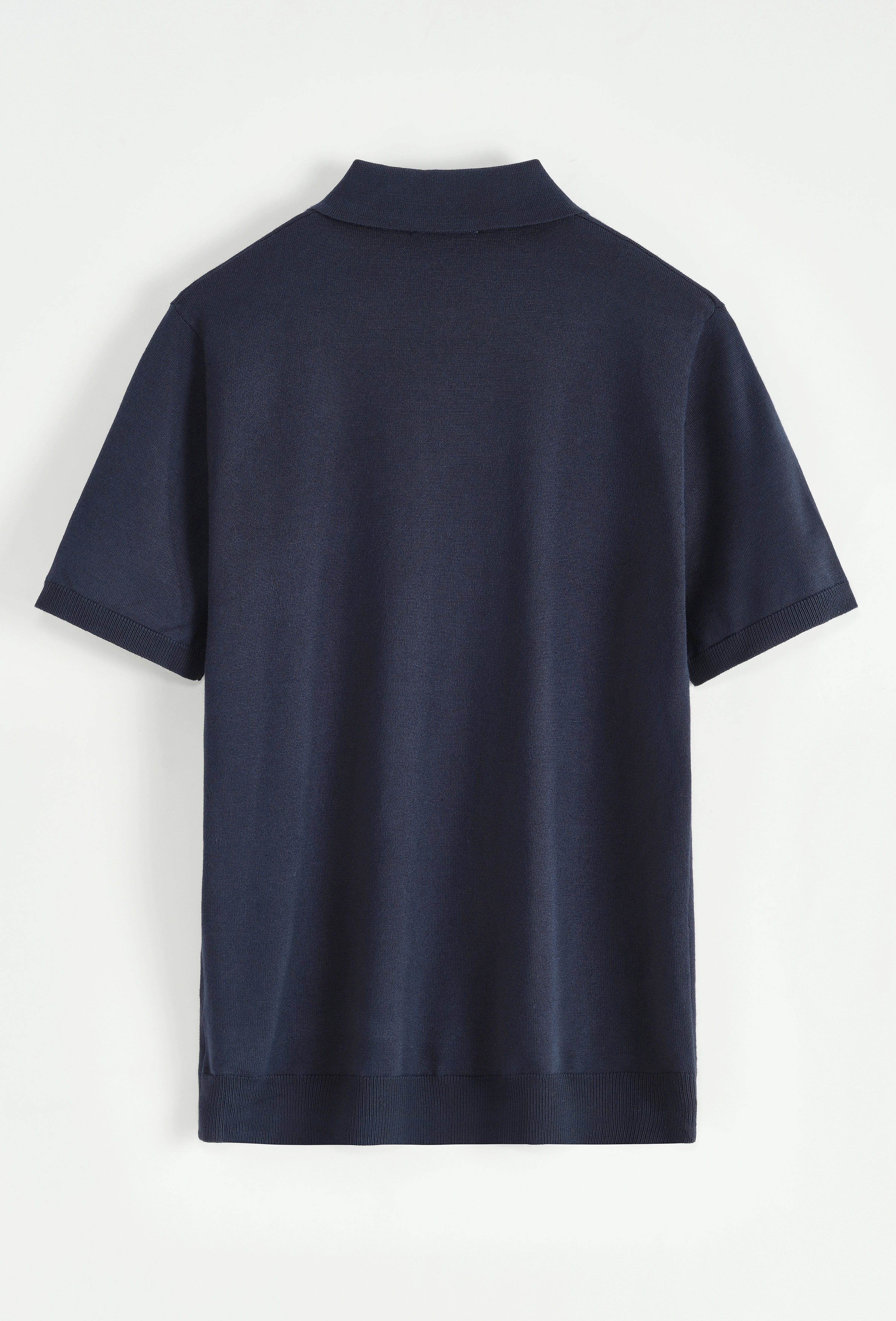 Polo boutonné manches courtes uni en maille