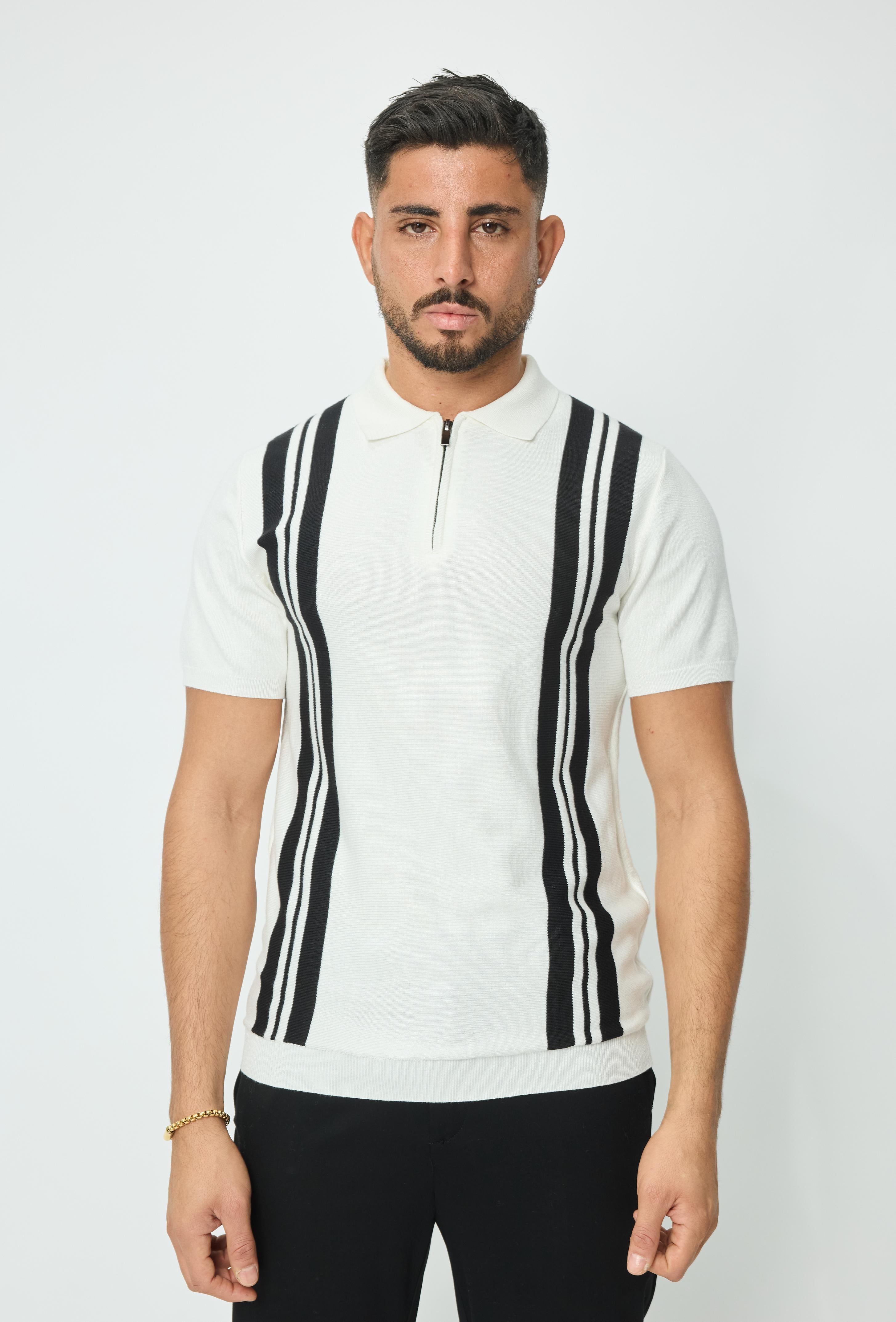 Polo à rayures latérales