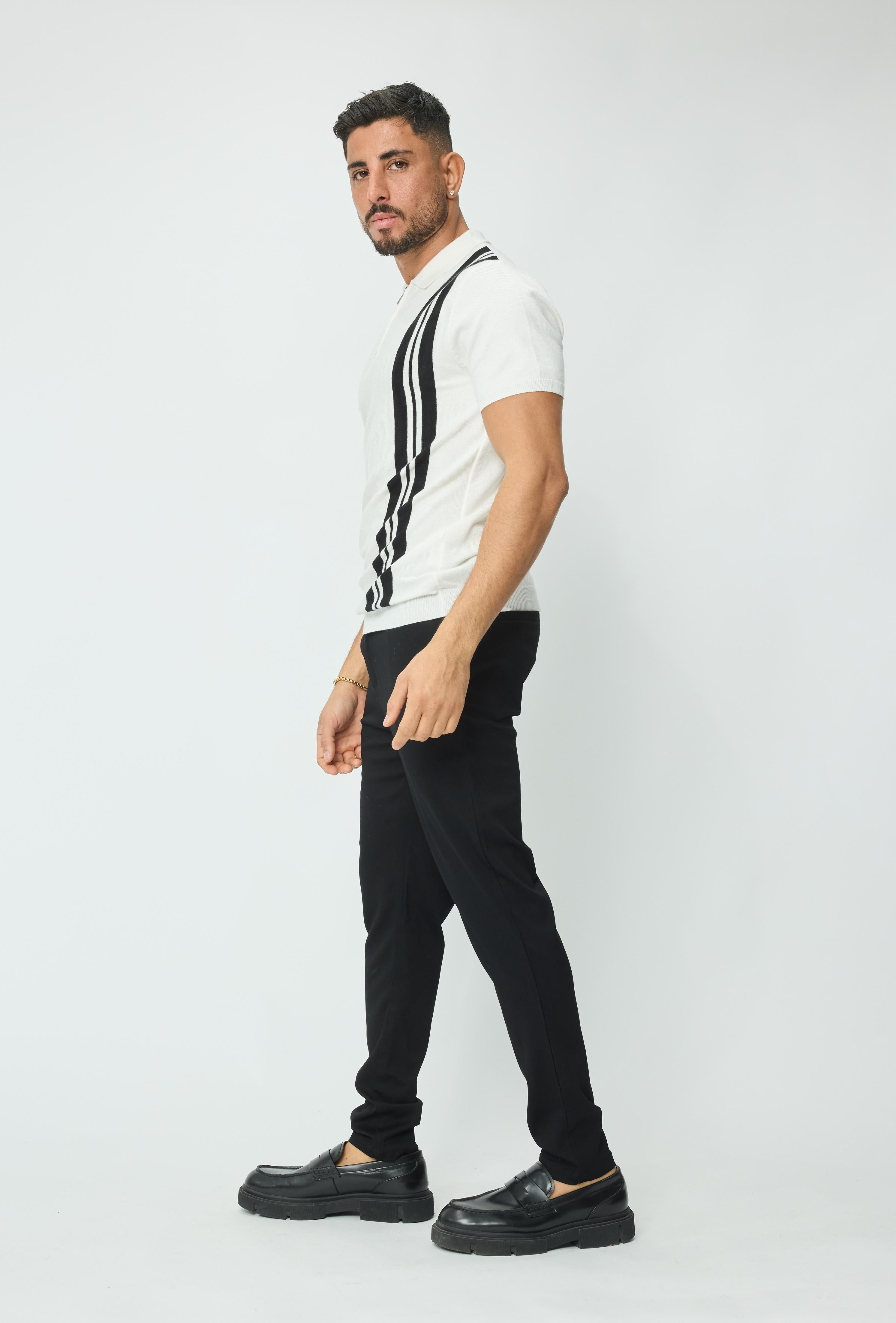 Polo à rayures latérales