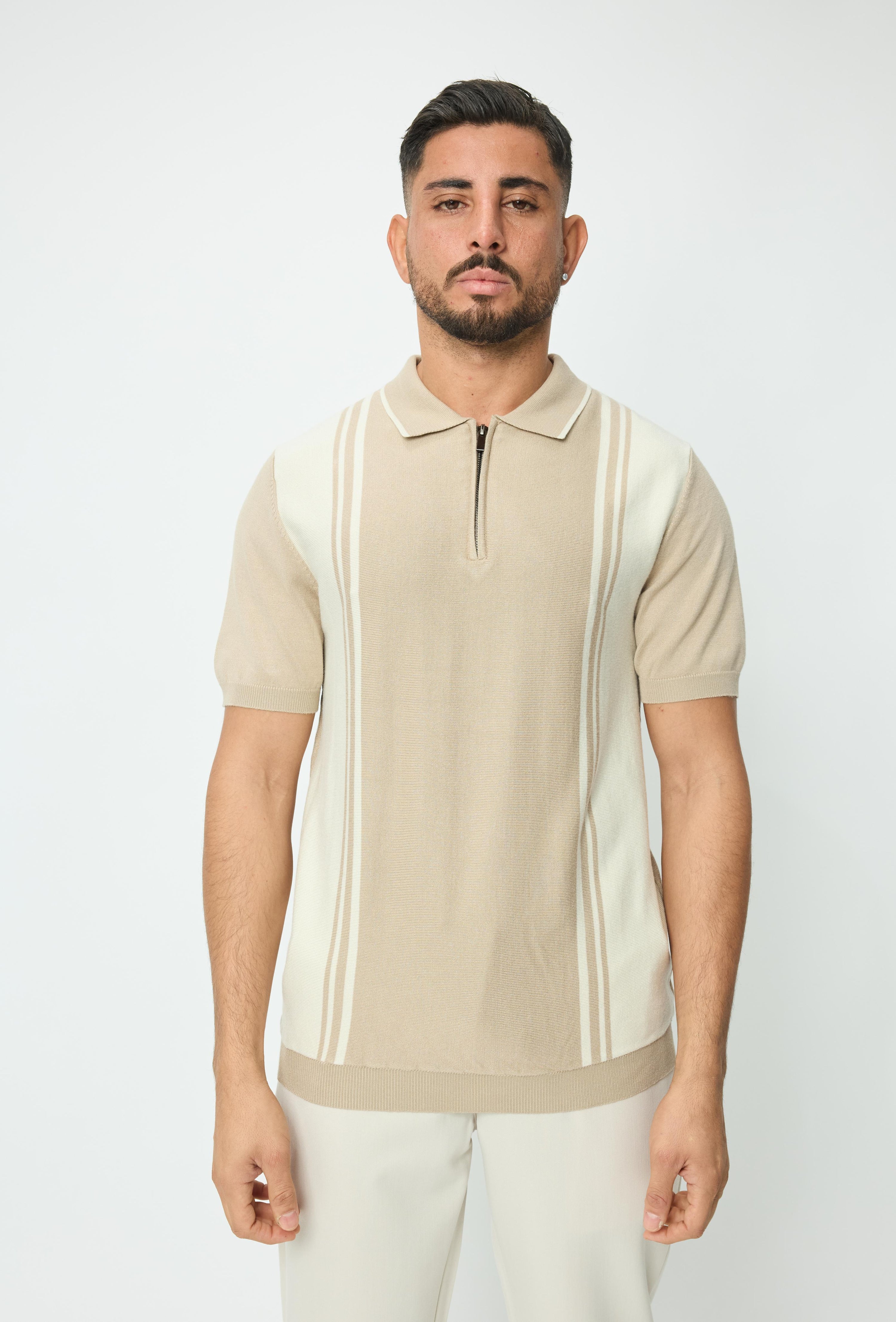 Polo à rayures latérales
