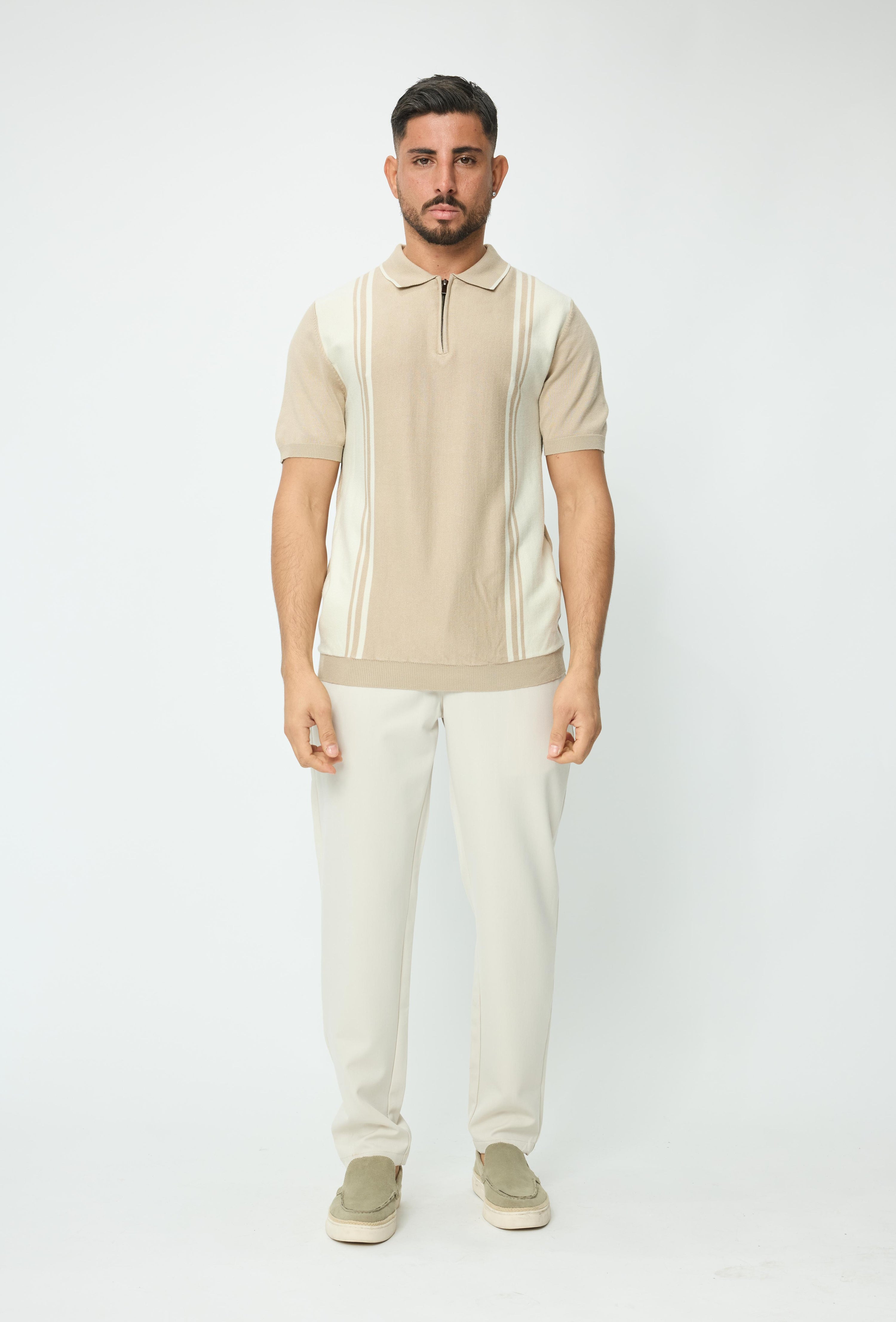 Polo à rayures latérales