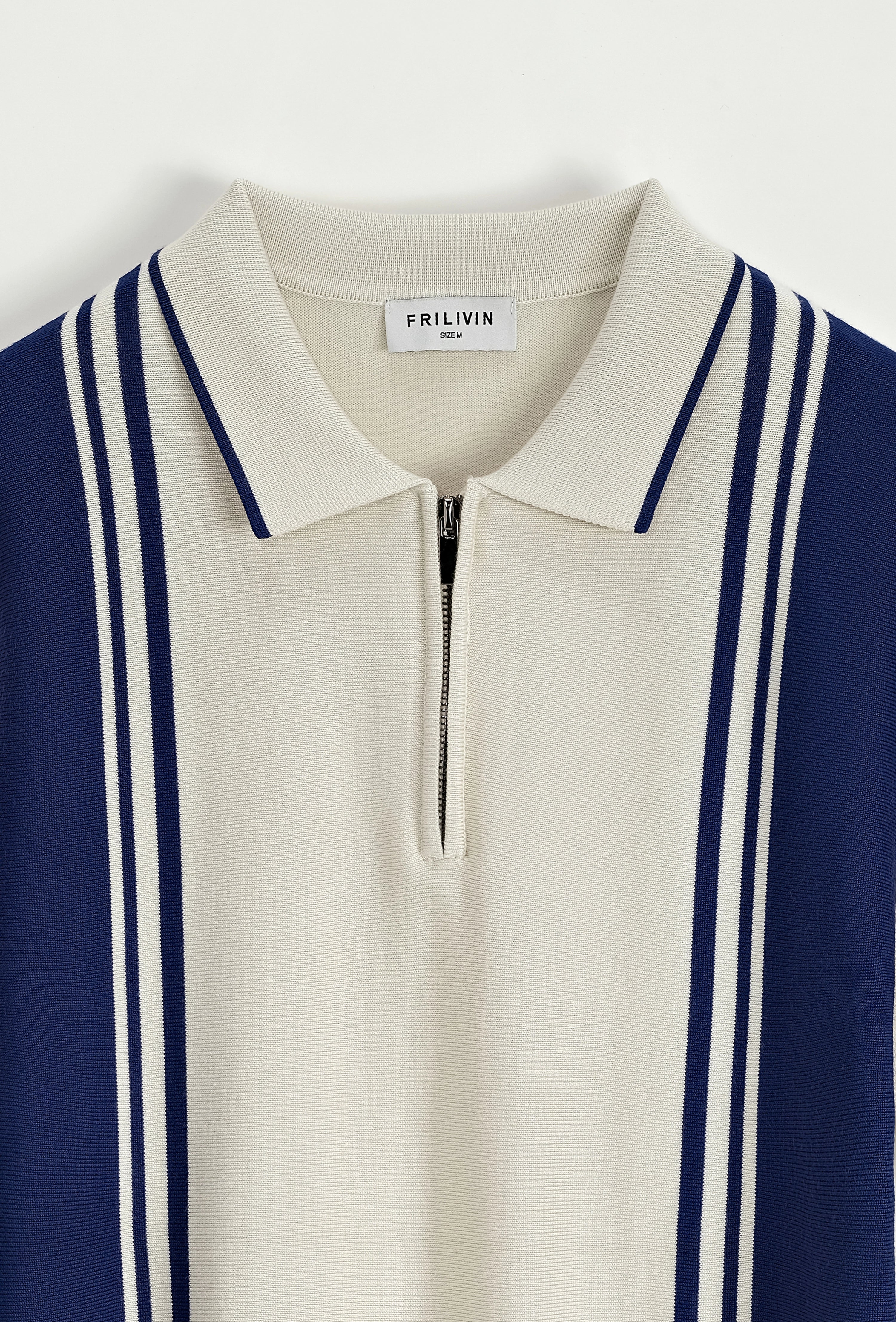 Polo à rayures latérales