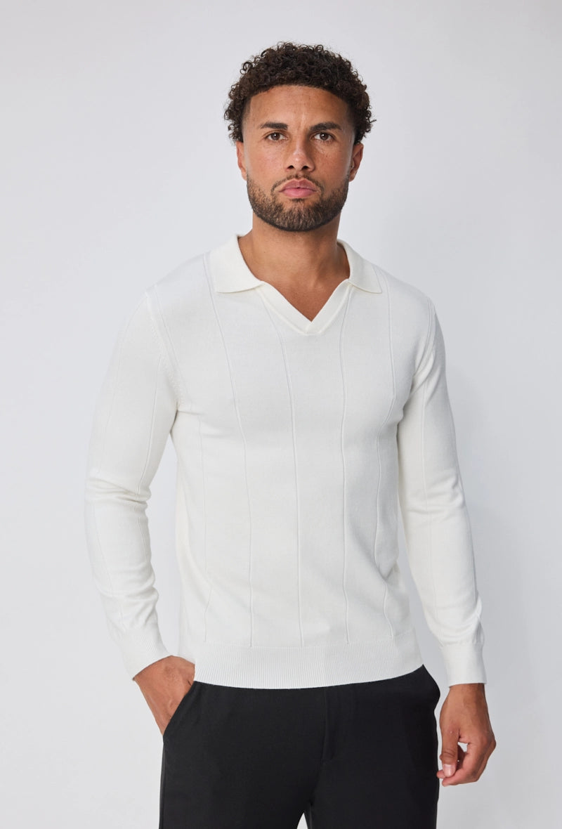 Pull manches longues col v