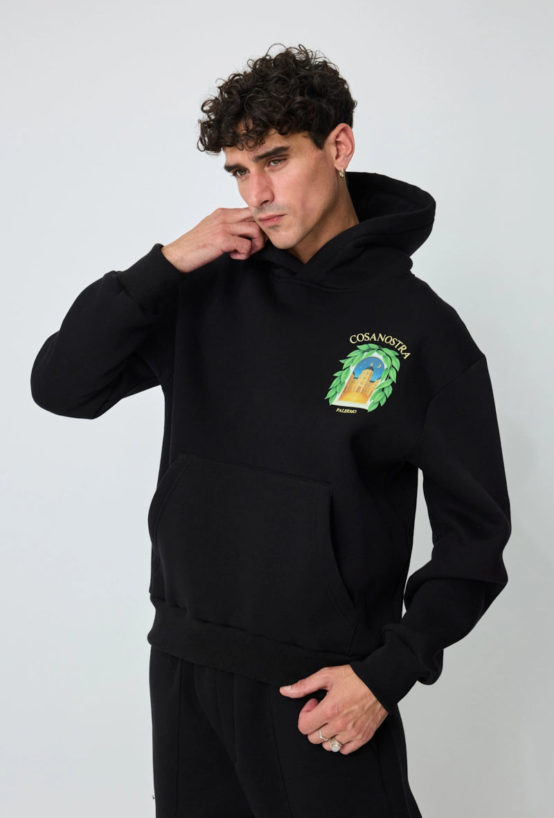 Sweat à capuche à motif