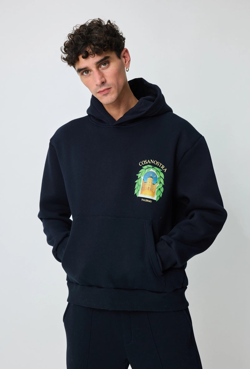 Sweat à capuche à motif