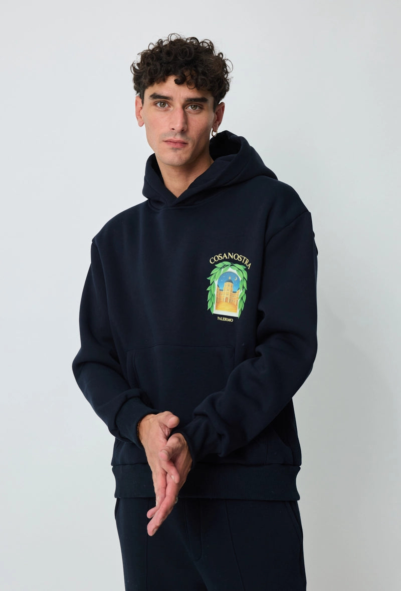 Sweat à capuche à motif