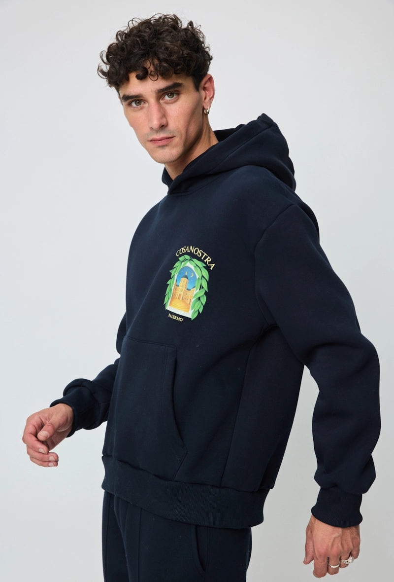 Sweat à capuche à motif