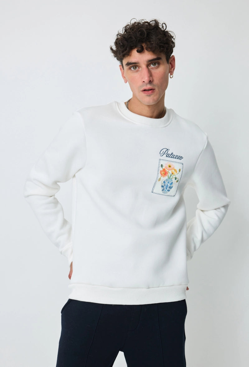 Sweat sans capuche à motif