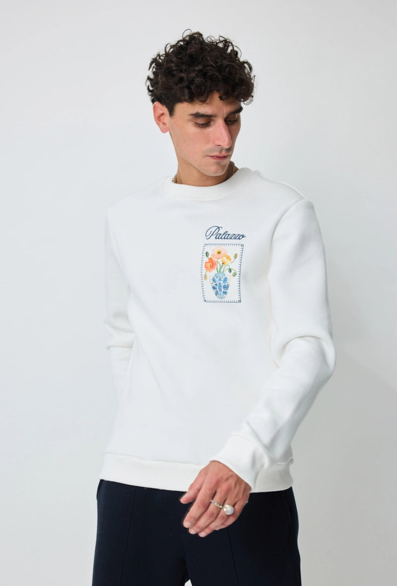 Sweat sans capuche à motif
