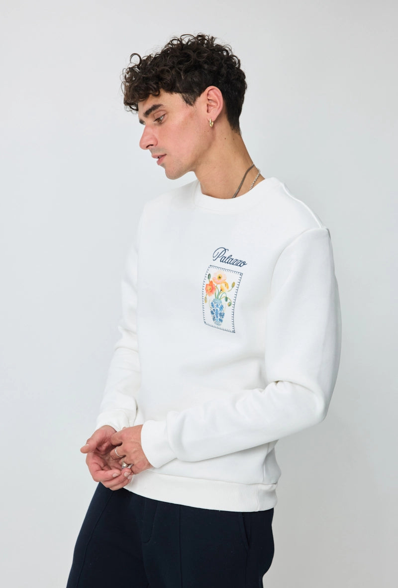 Sweat sans capuche à motif