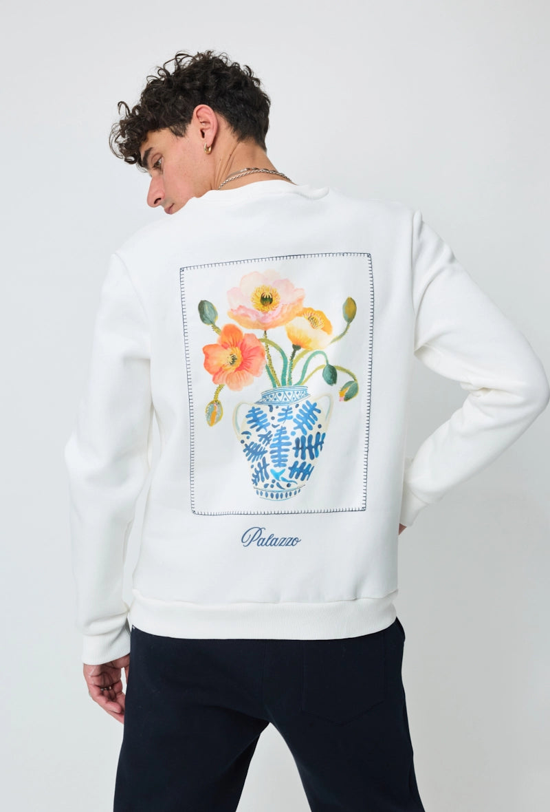 Sweat sans capuche à motif
