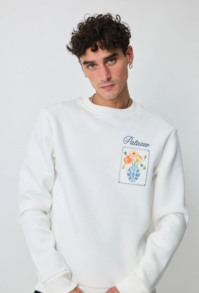 Sweat sans capuche à motif