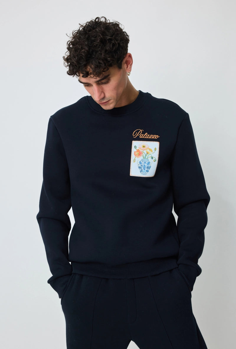 Sweat sans capuche à motif