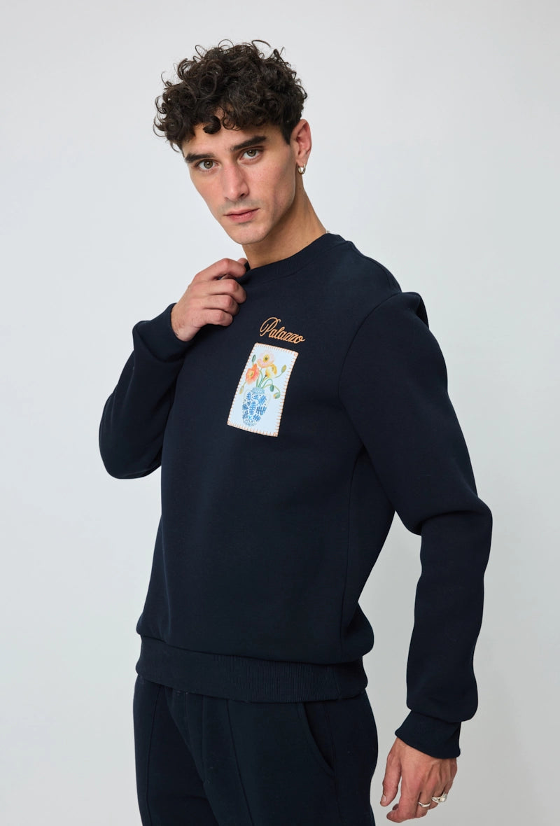 Sweat sans capuche à motif