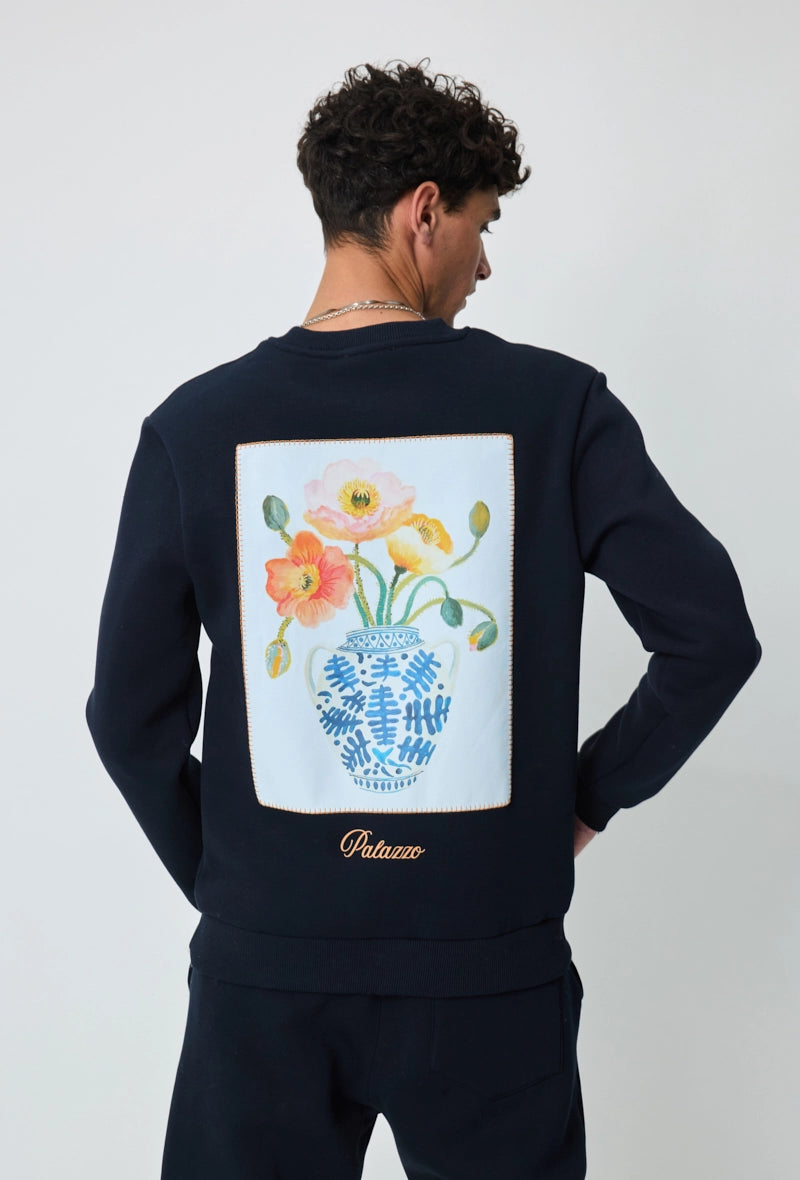 Sweat sans capuche à motif