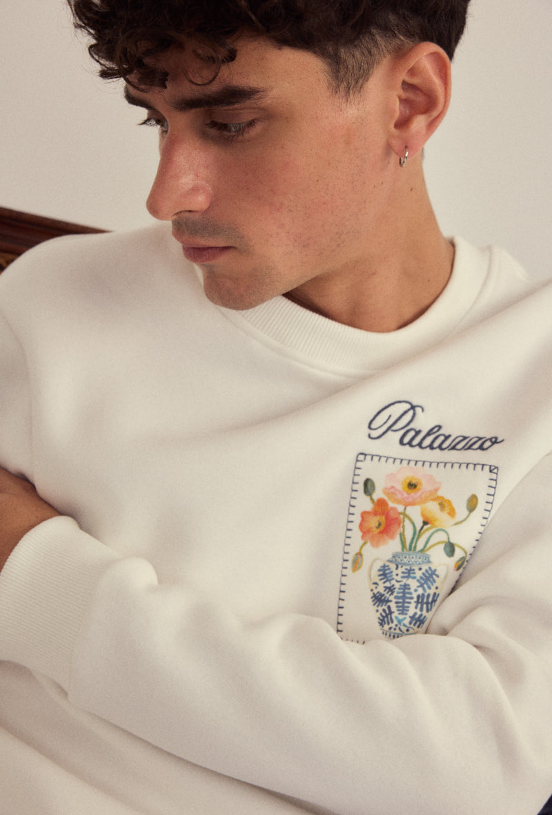 Sweat sans capuche à motif