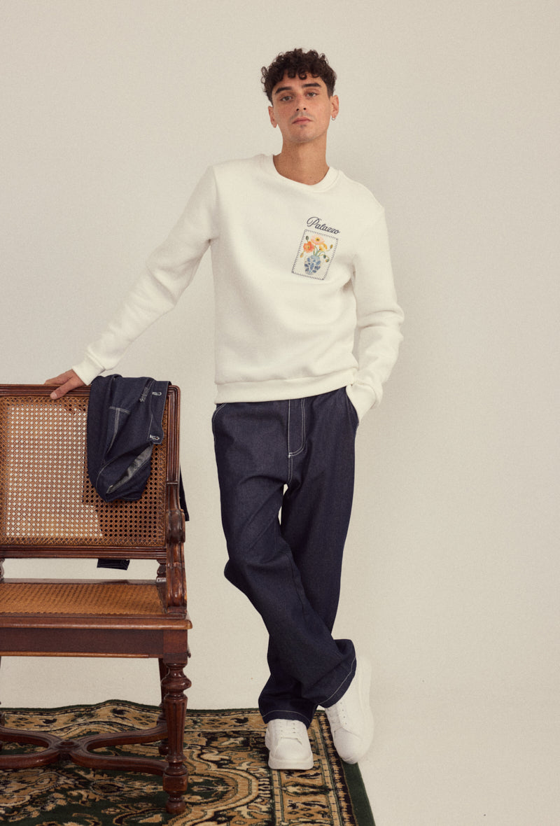 Sweat sans capuche à motif