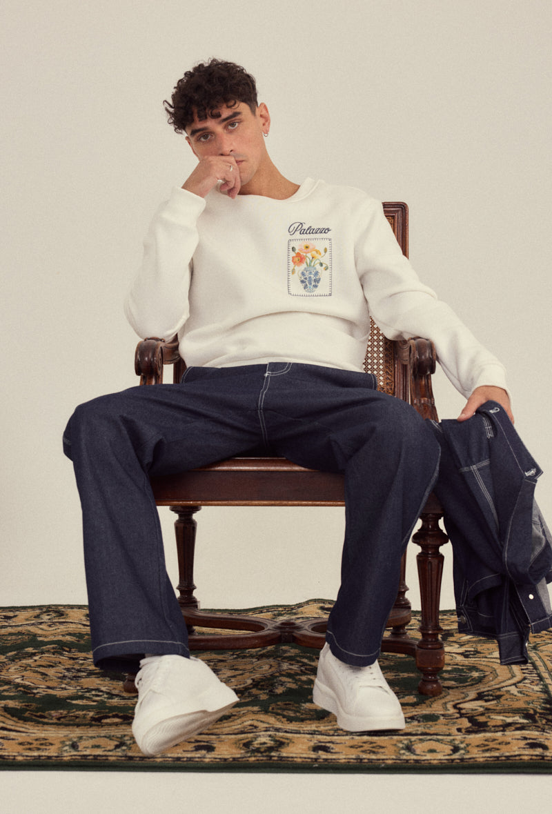 Sweat sans capuche à motif