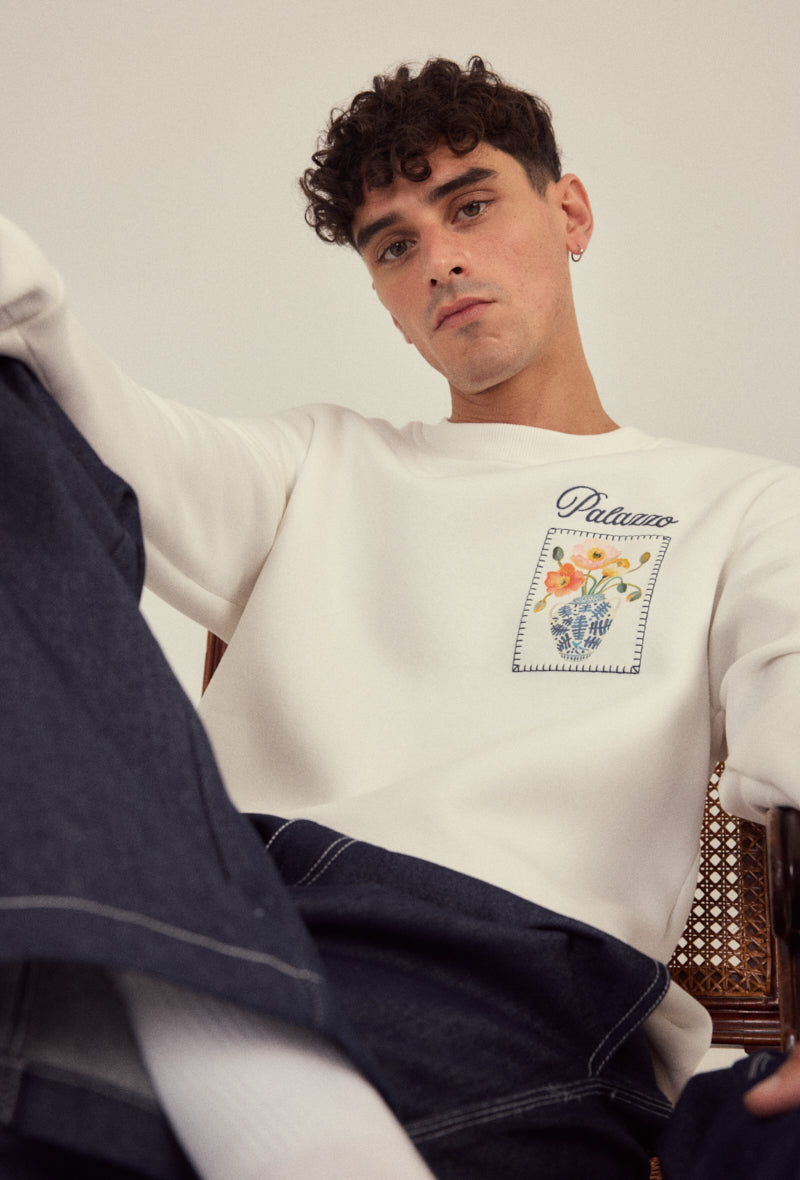 Sweat sans capuche à motif