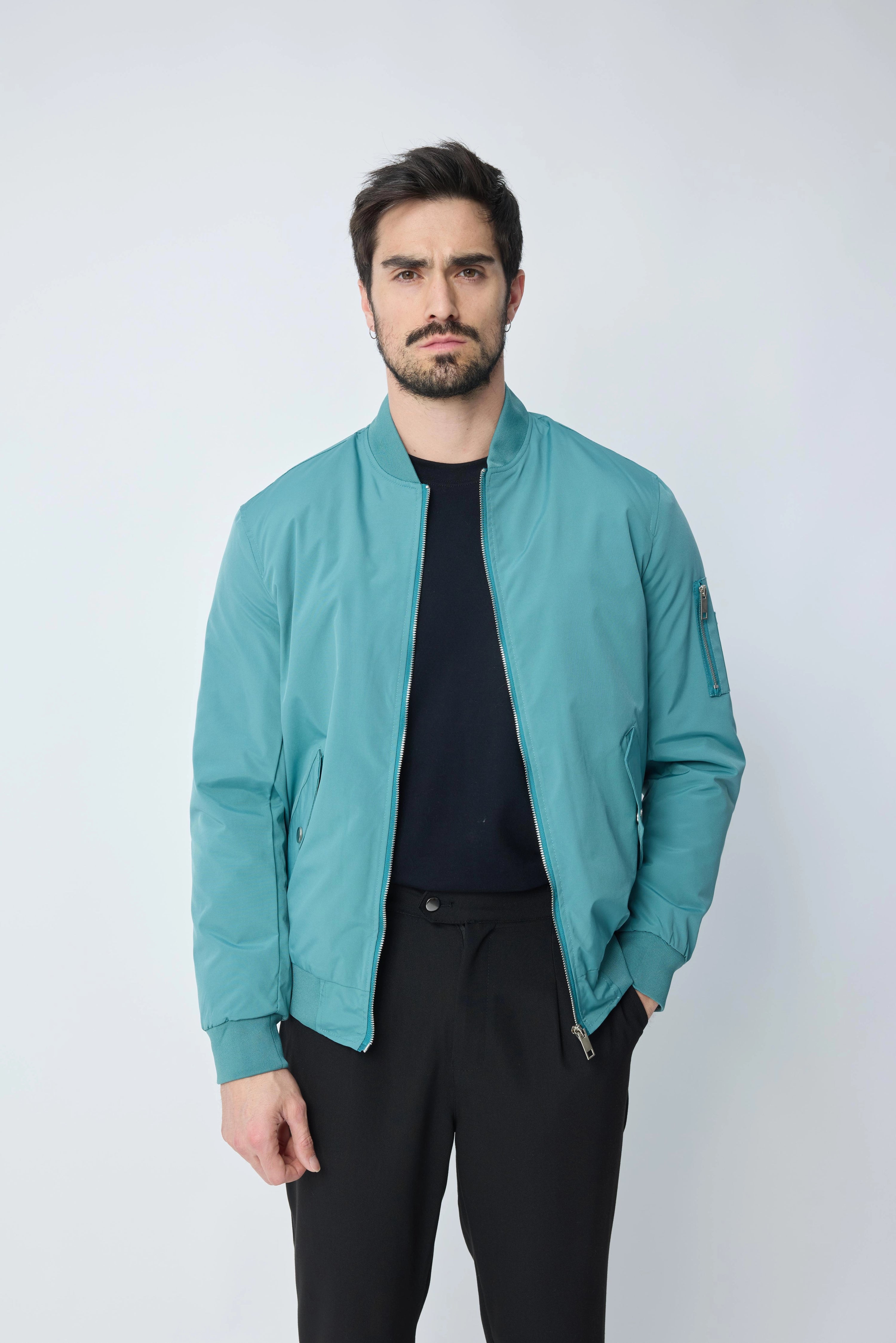 Bomber jacket with lapel collar