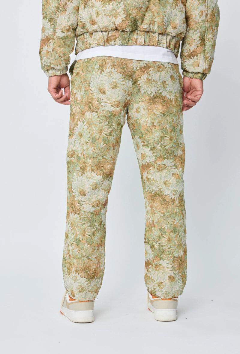 Pantalon fleuri effet broderie
