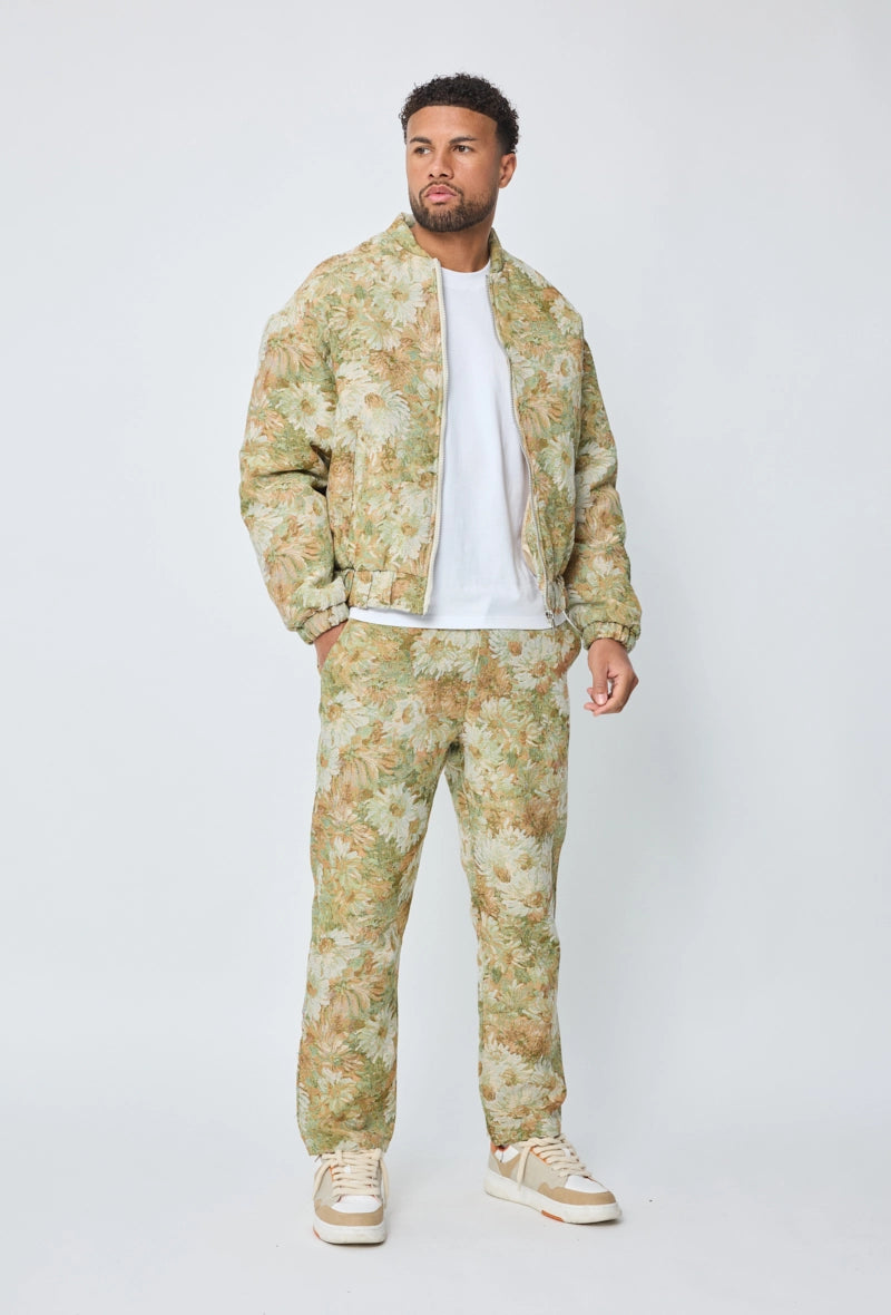 Pantalon fleuri effet broderie