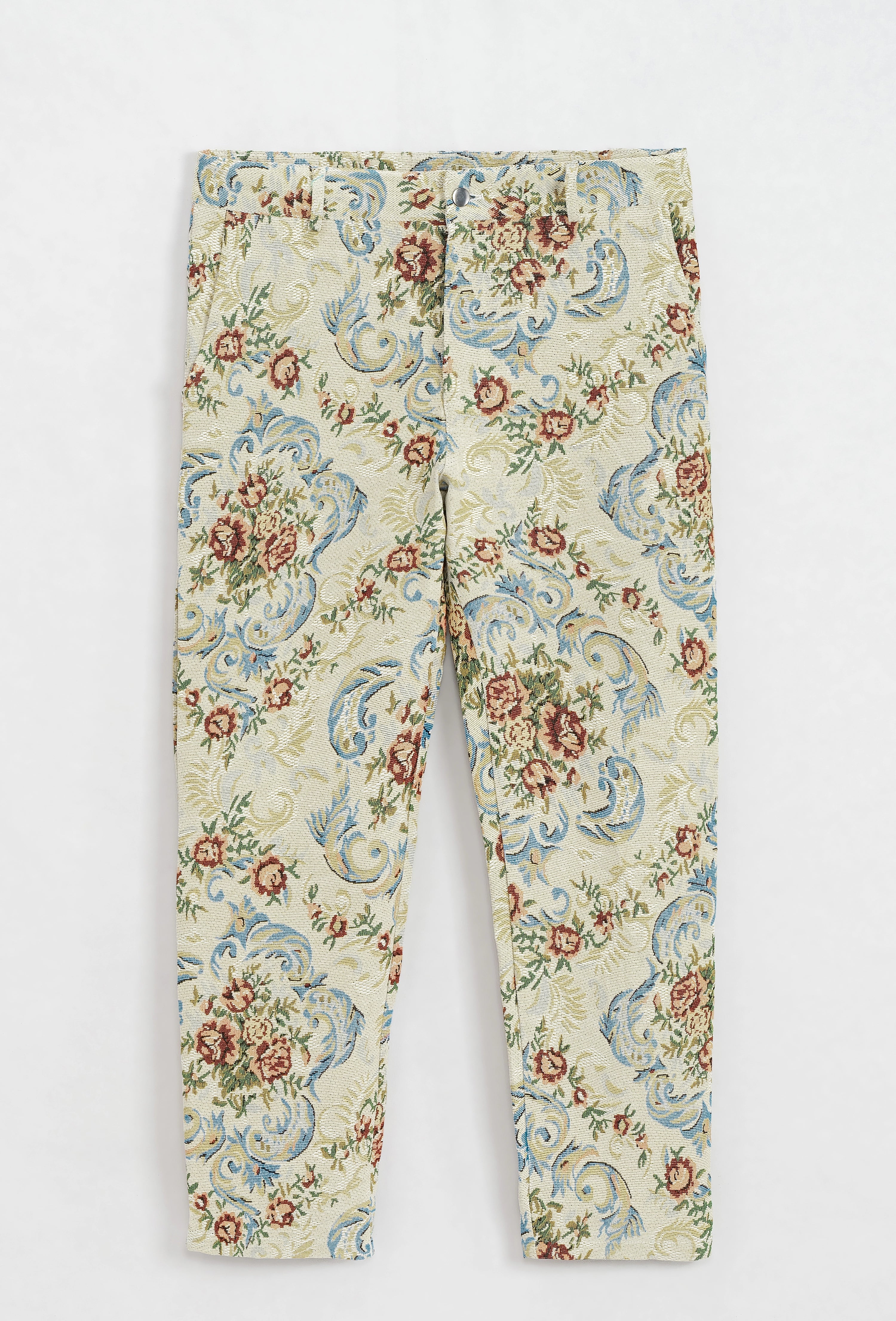 Pantalon fleuri effet broderie