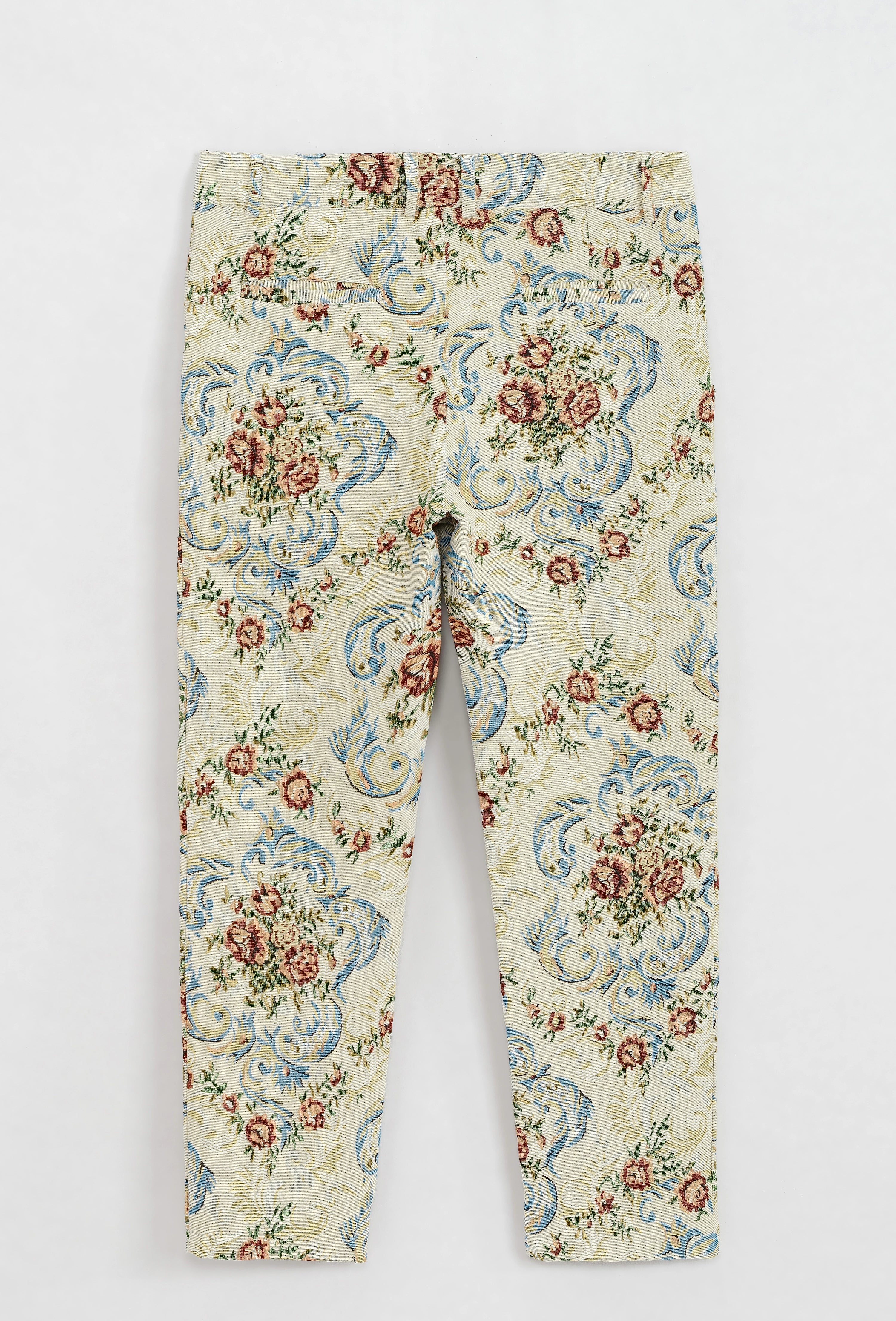 Pantalon fleuri effet broderie