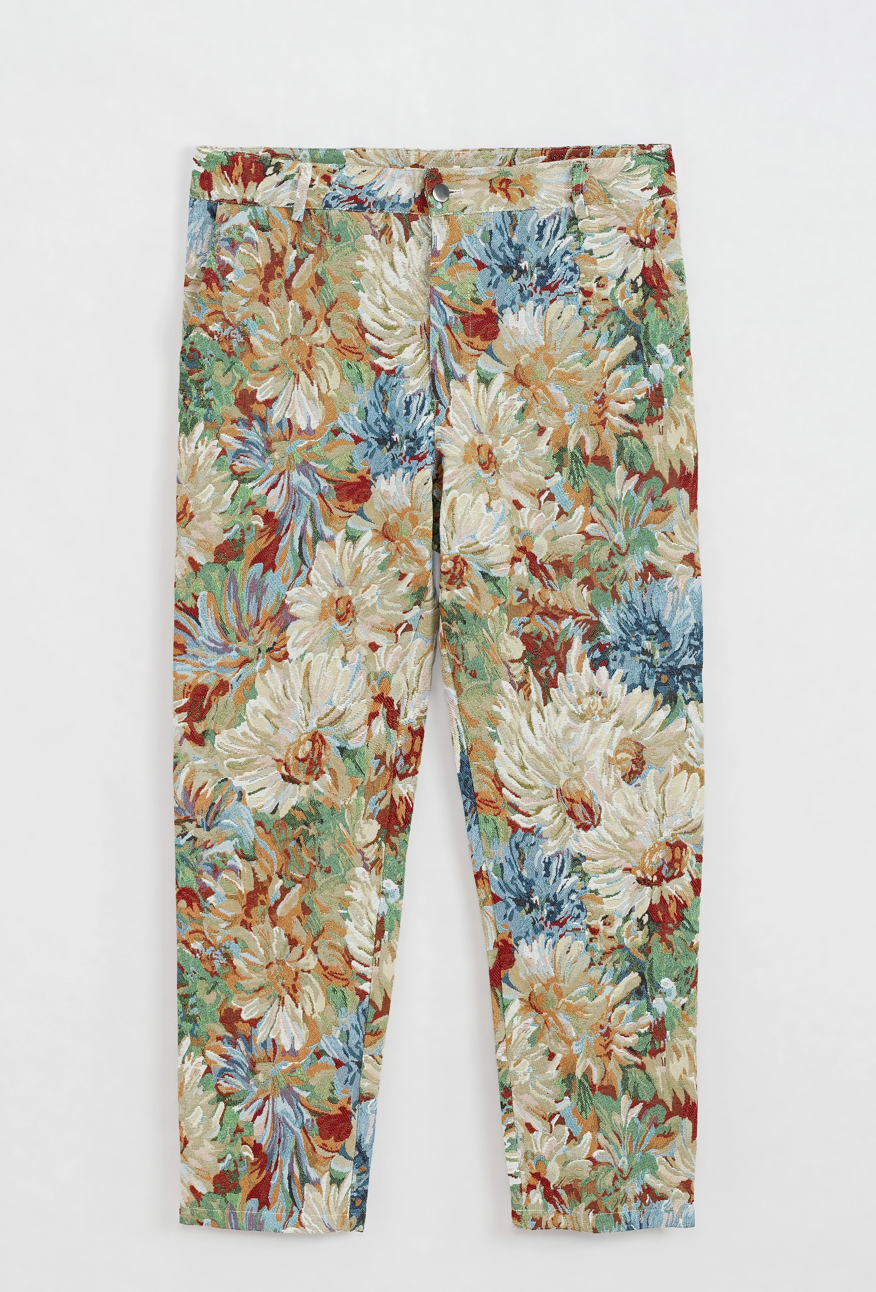 Pantalon fleuri effet broderie