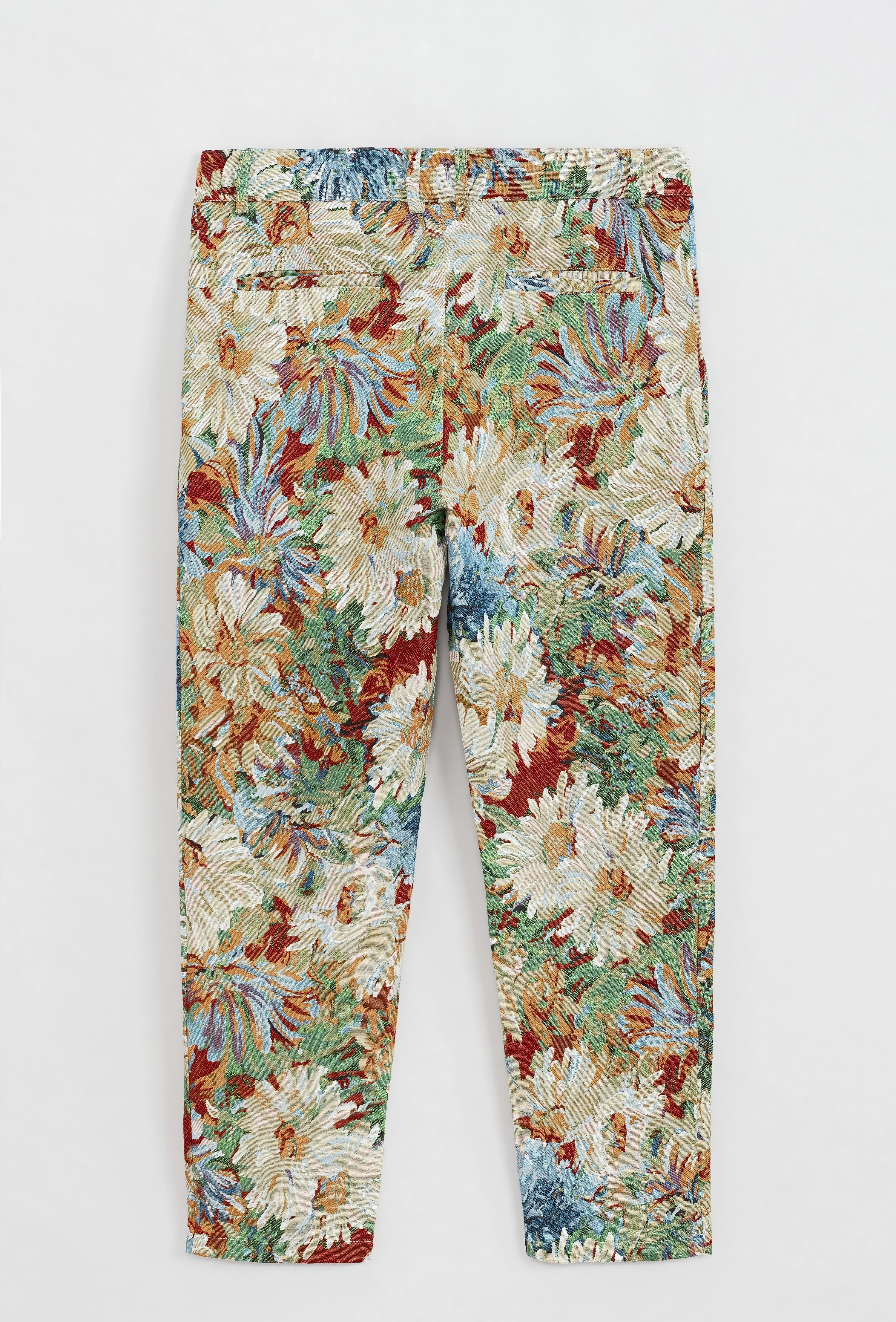 Pantalon fleuri effet broderie
