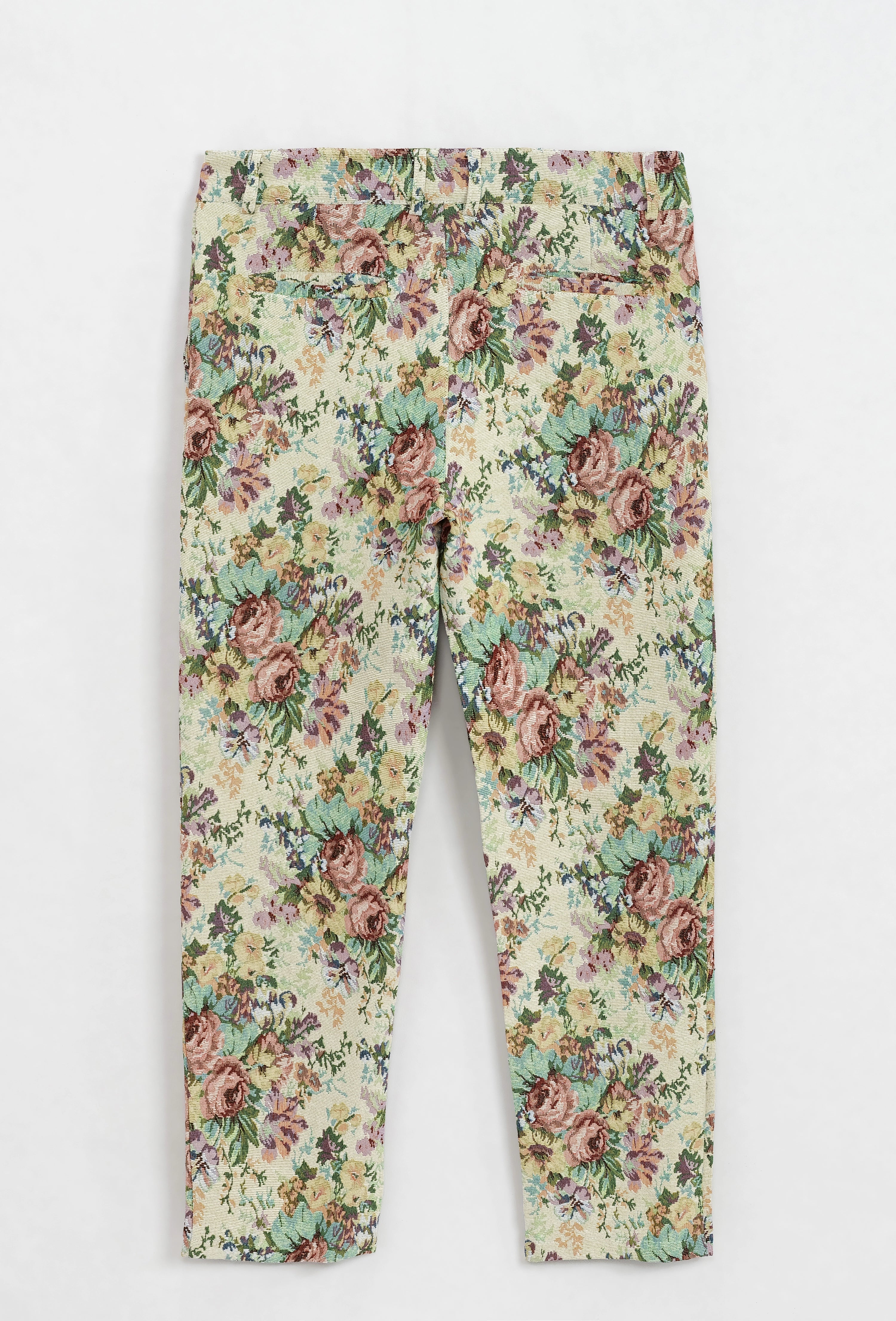 Pantalon fleuri effet broderie