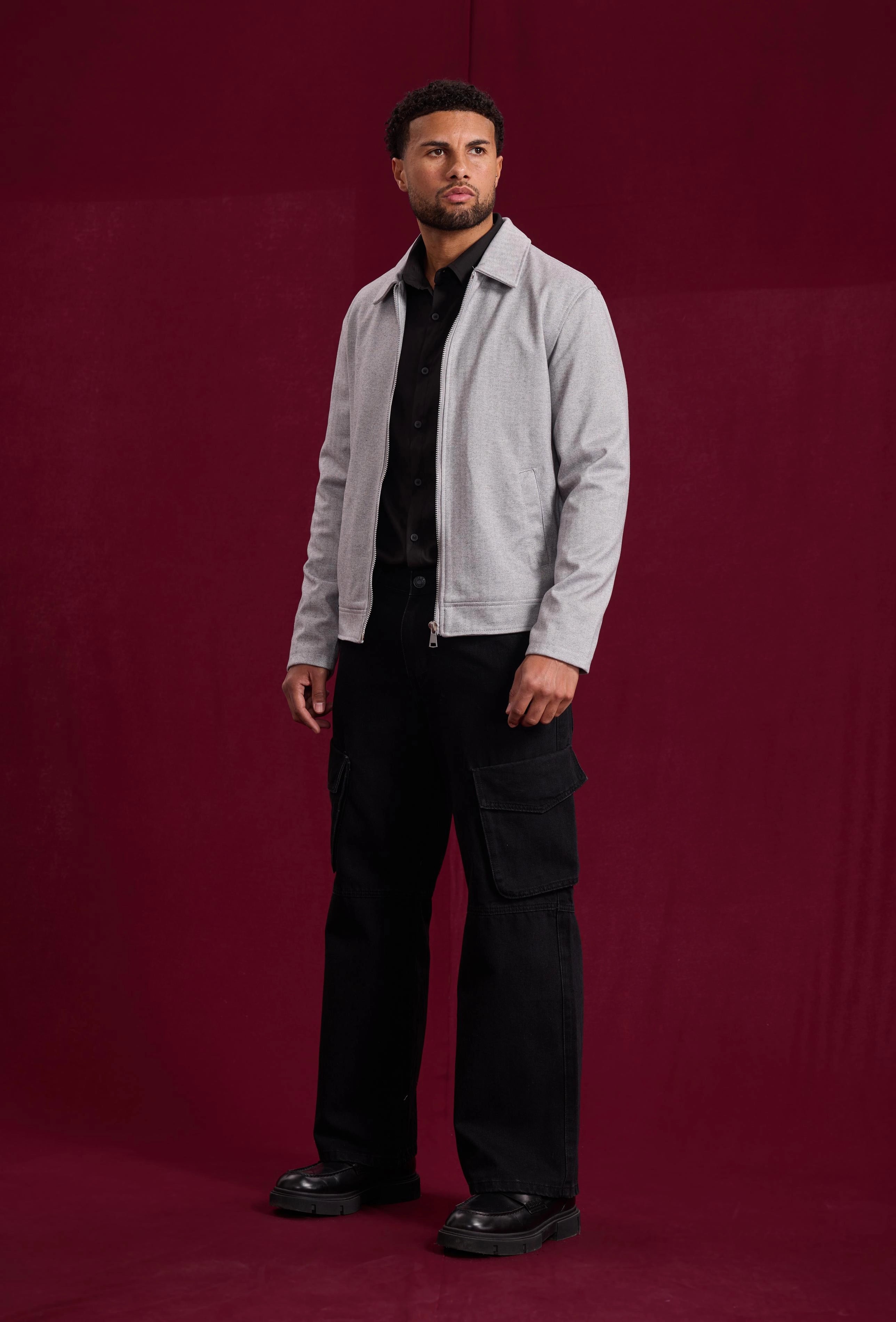 Veste mi-saison zippée col chemise