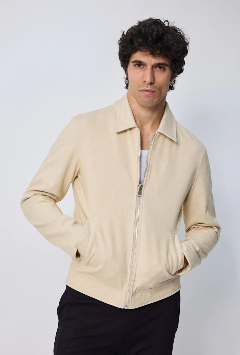 Veste mi-saison zippée col chemise