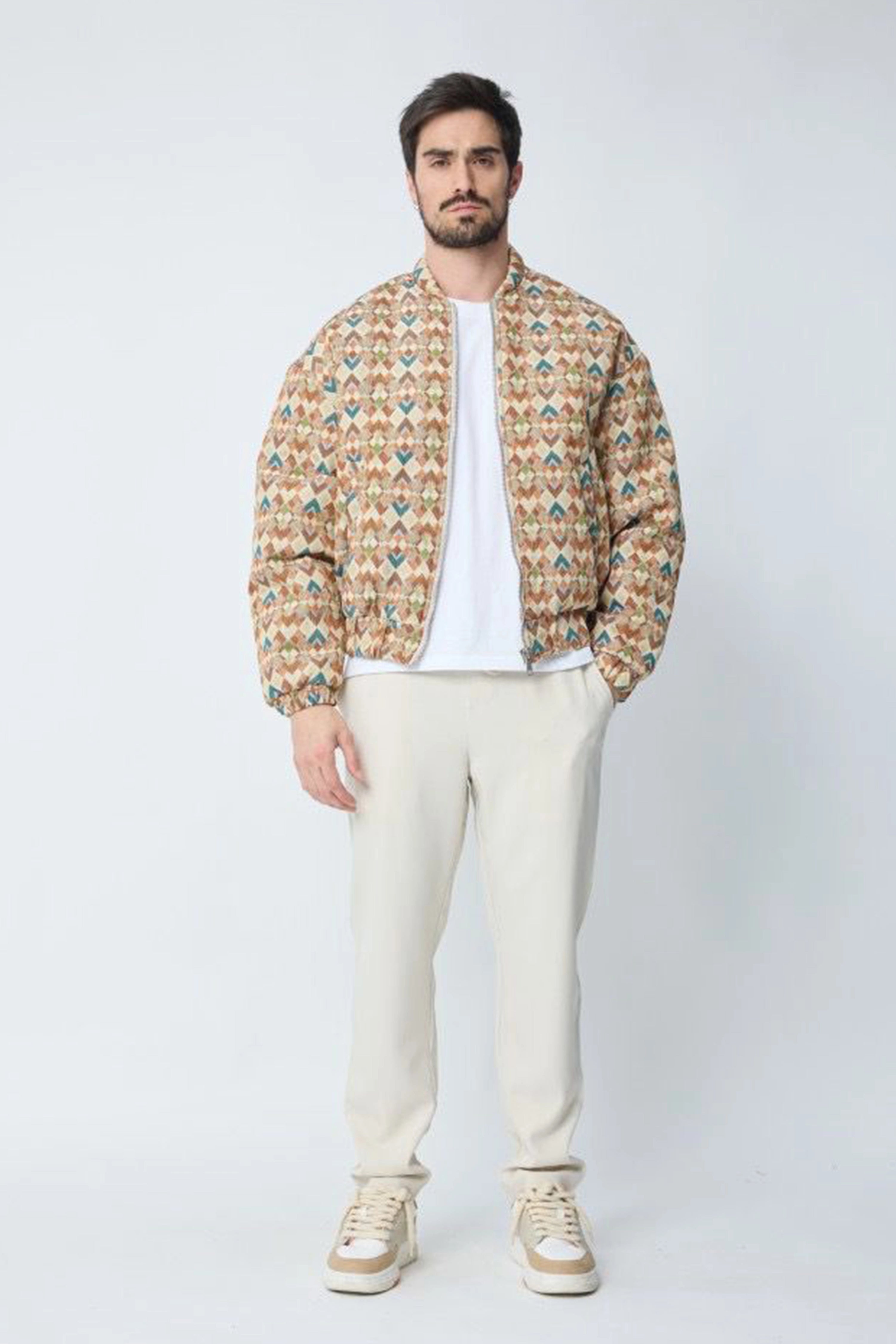Veste bomber à motifs colorés