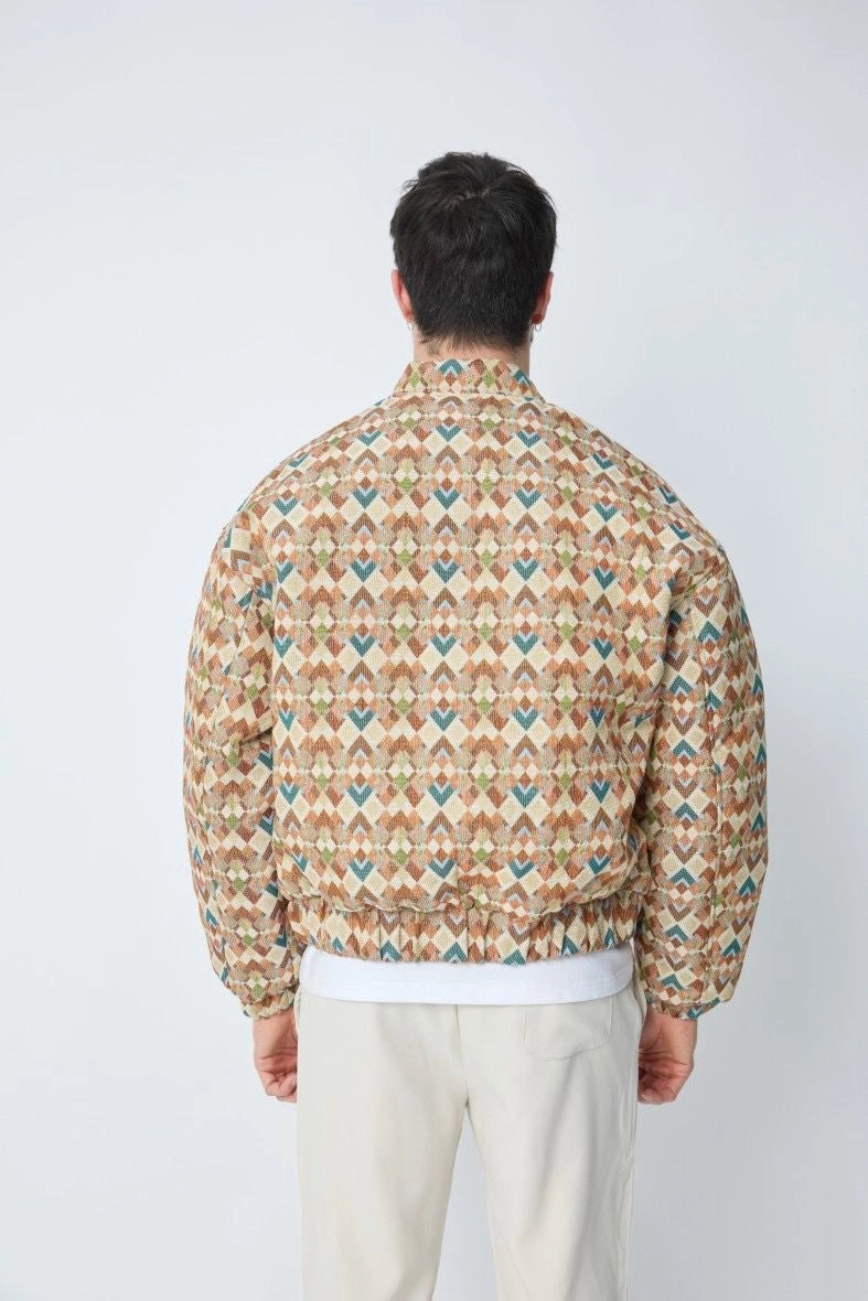 Veste bomber à motifs colorés