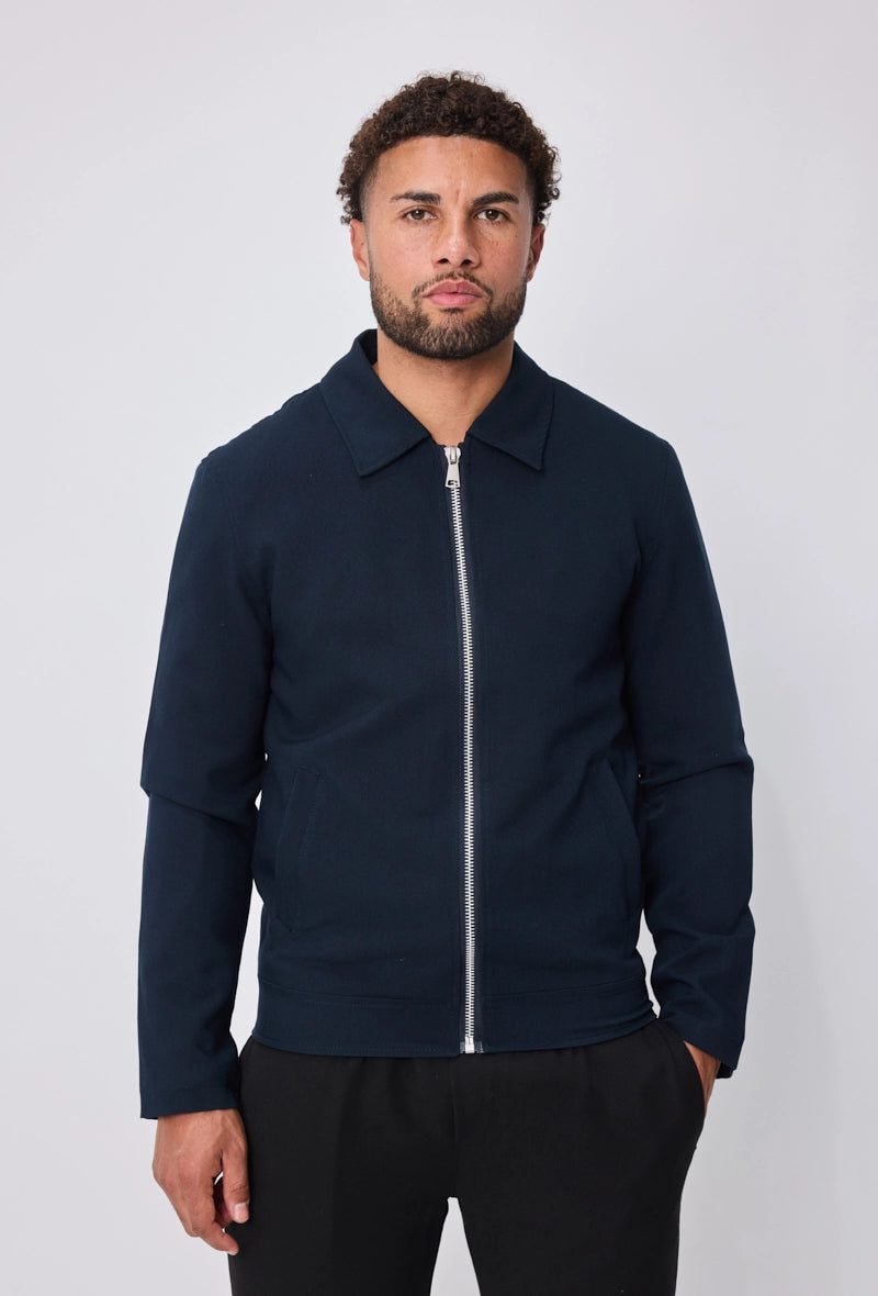 Veste à zip homme couleur uni