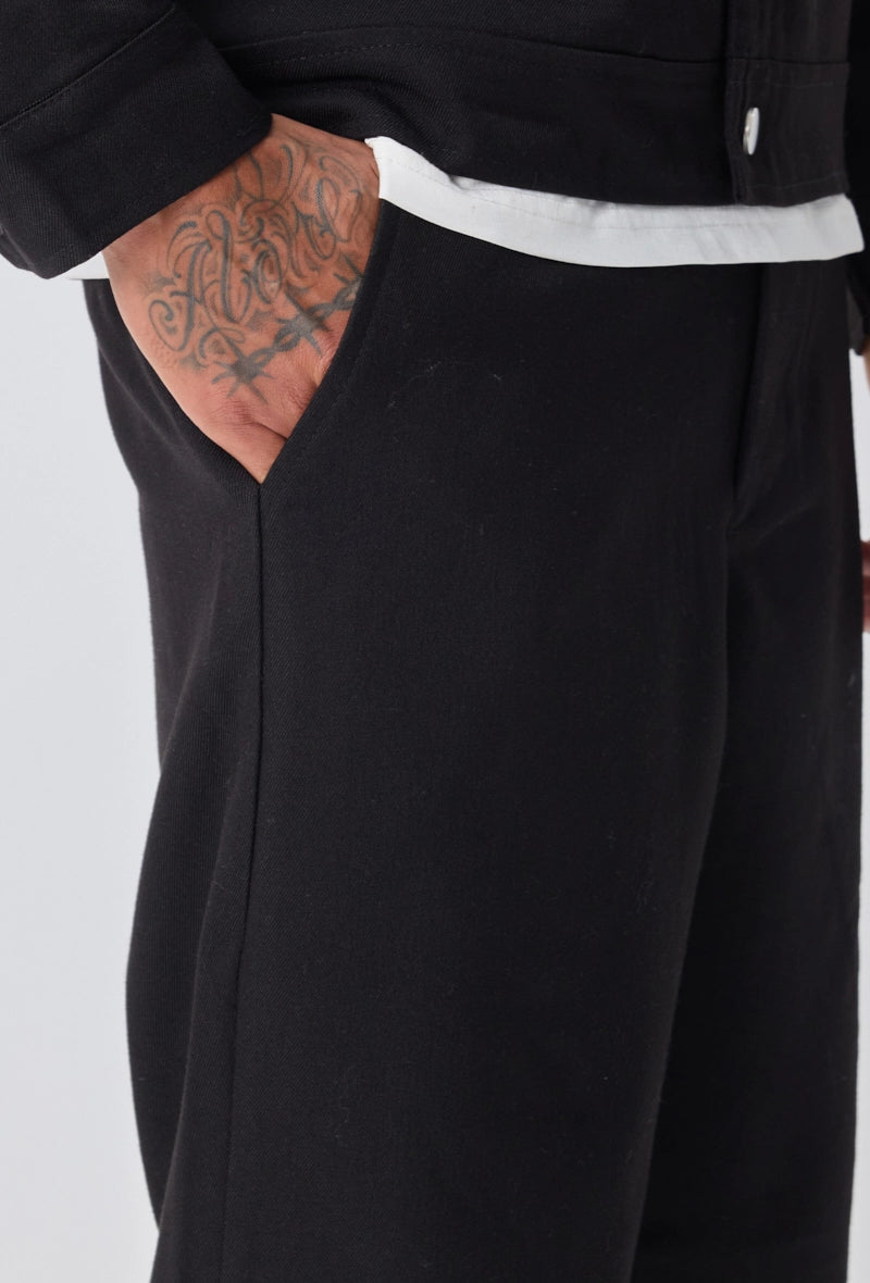 Ensemble veste pantalon uni avec fermeture boutonnée