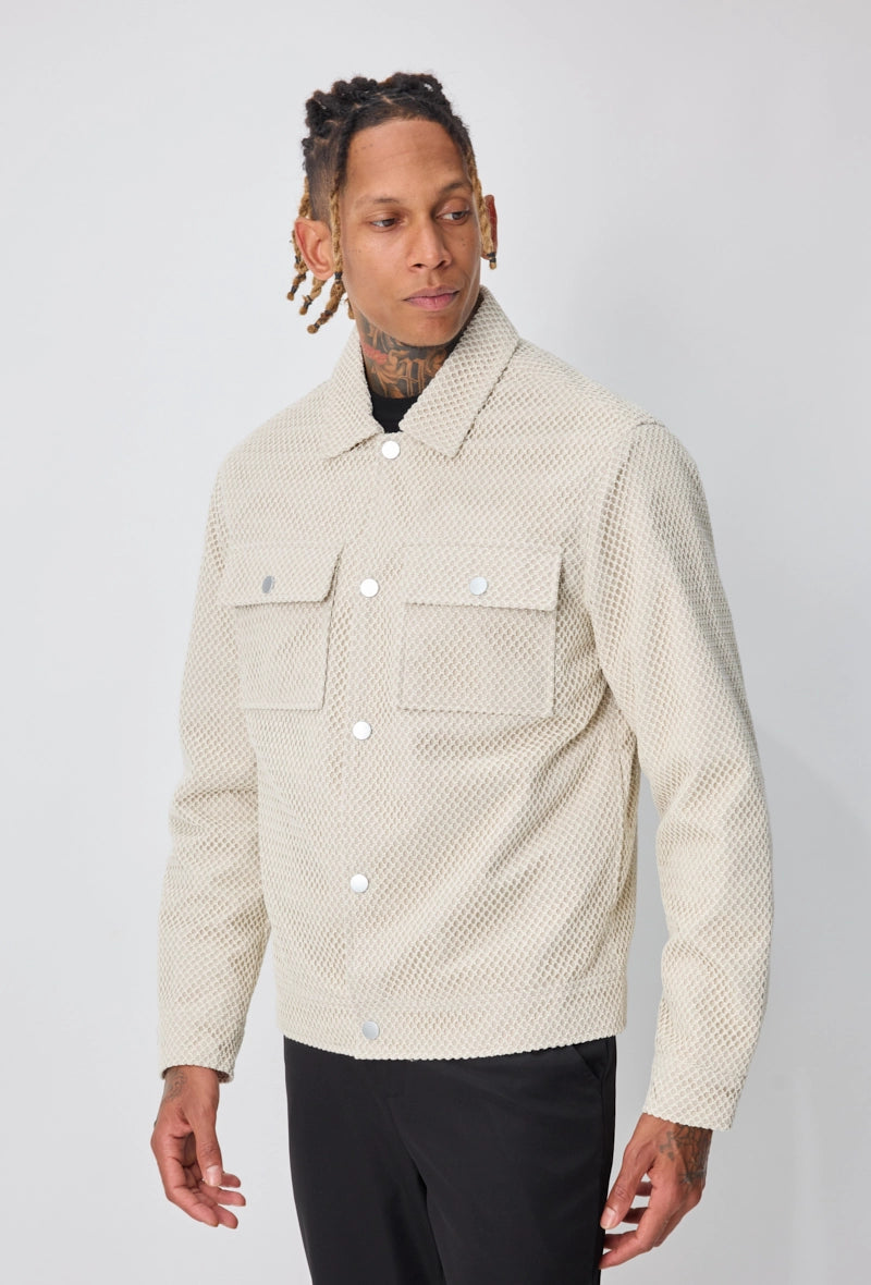 Veste homme uni avec fermeture boutonnée