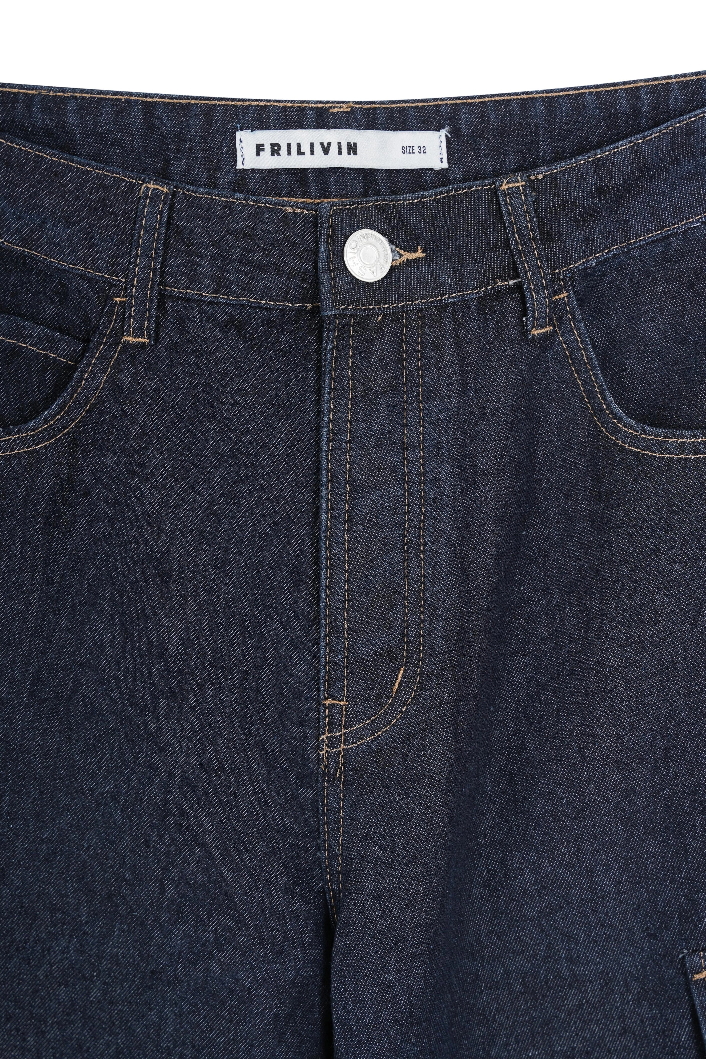 Pantalon en jean chiné coupe large