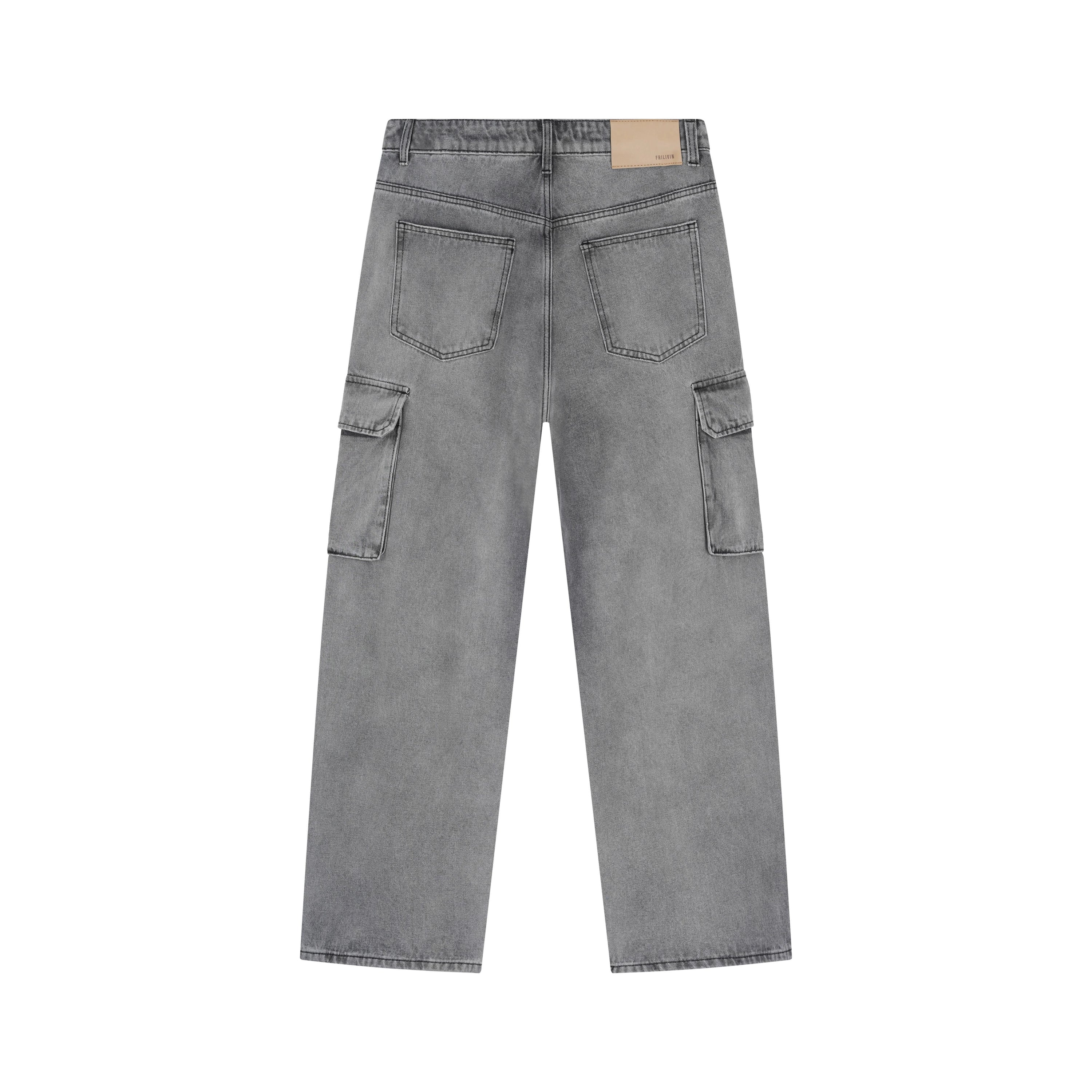 Pantalon en jean chiné coupe large