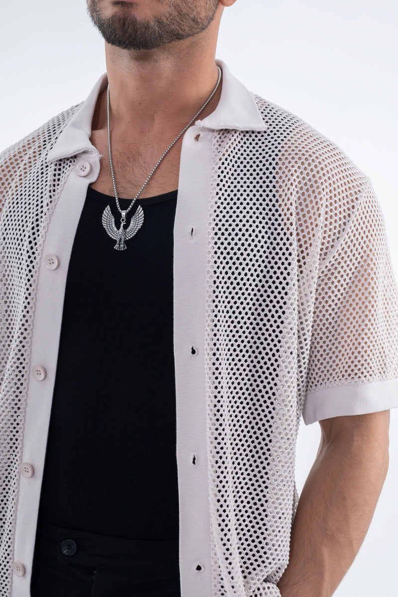 Chemise trouée manches courtes