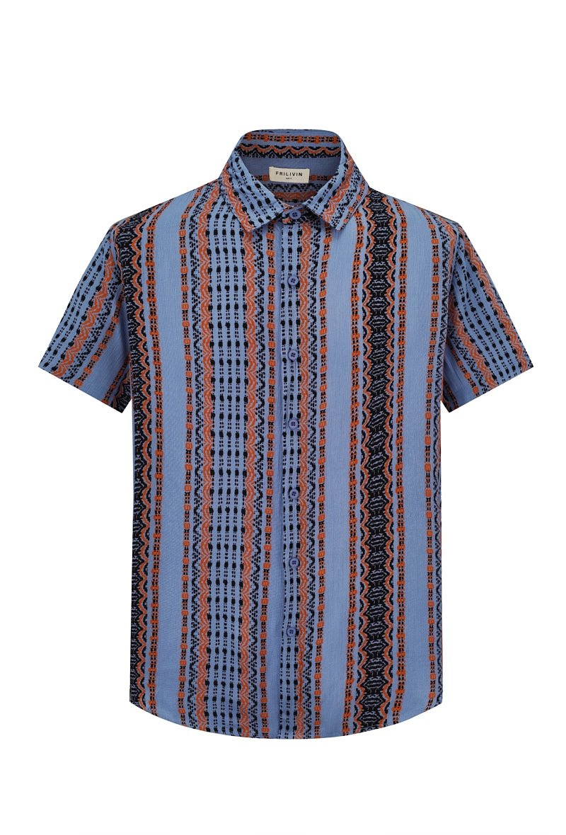 Chemise à accents de rayures bohèmes - Frilivin