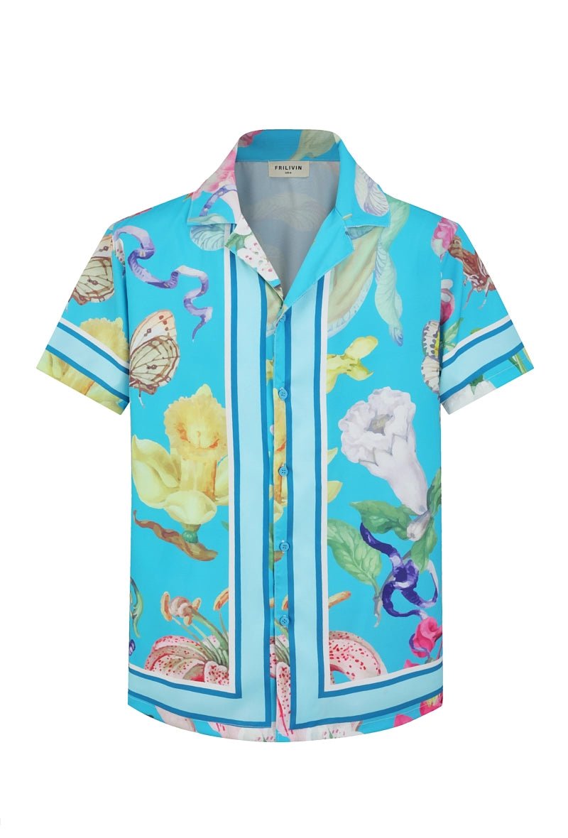 Chemise à motifs florals et faune - Frilivin