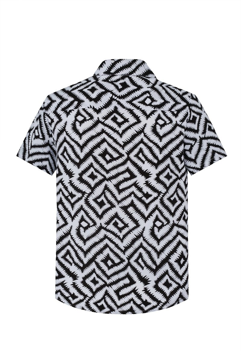 Chemise à motifs géométriques contemporains - Frilivin