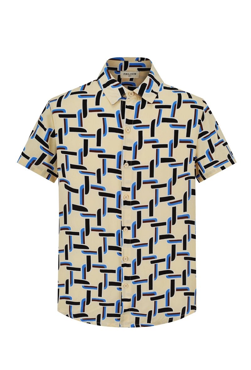 Chemise décontractée à inspiration artistique abstraite - Frilivin